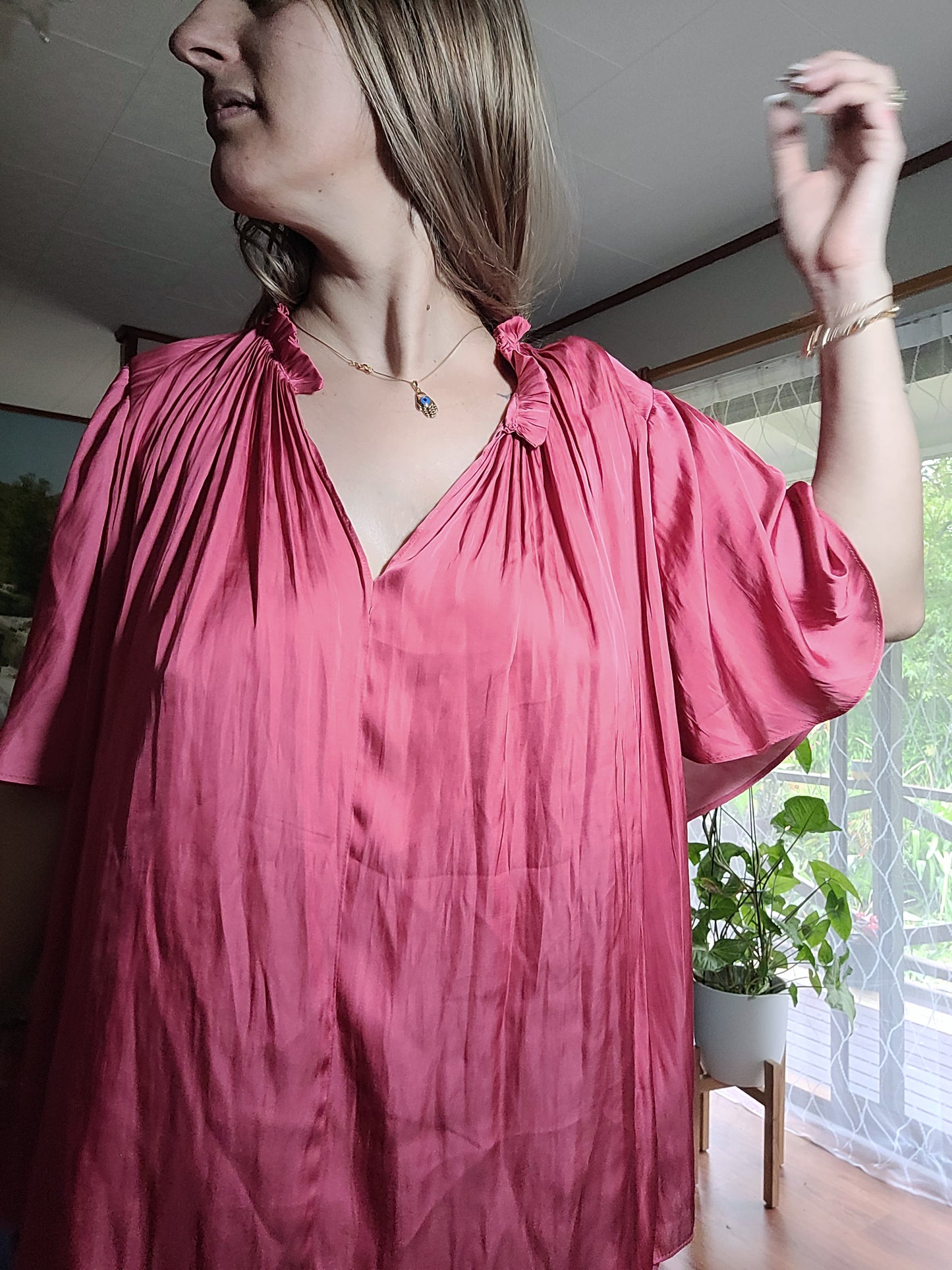 Oversized Pink Country Road blouse