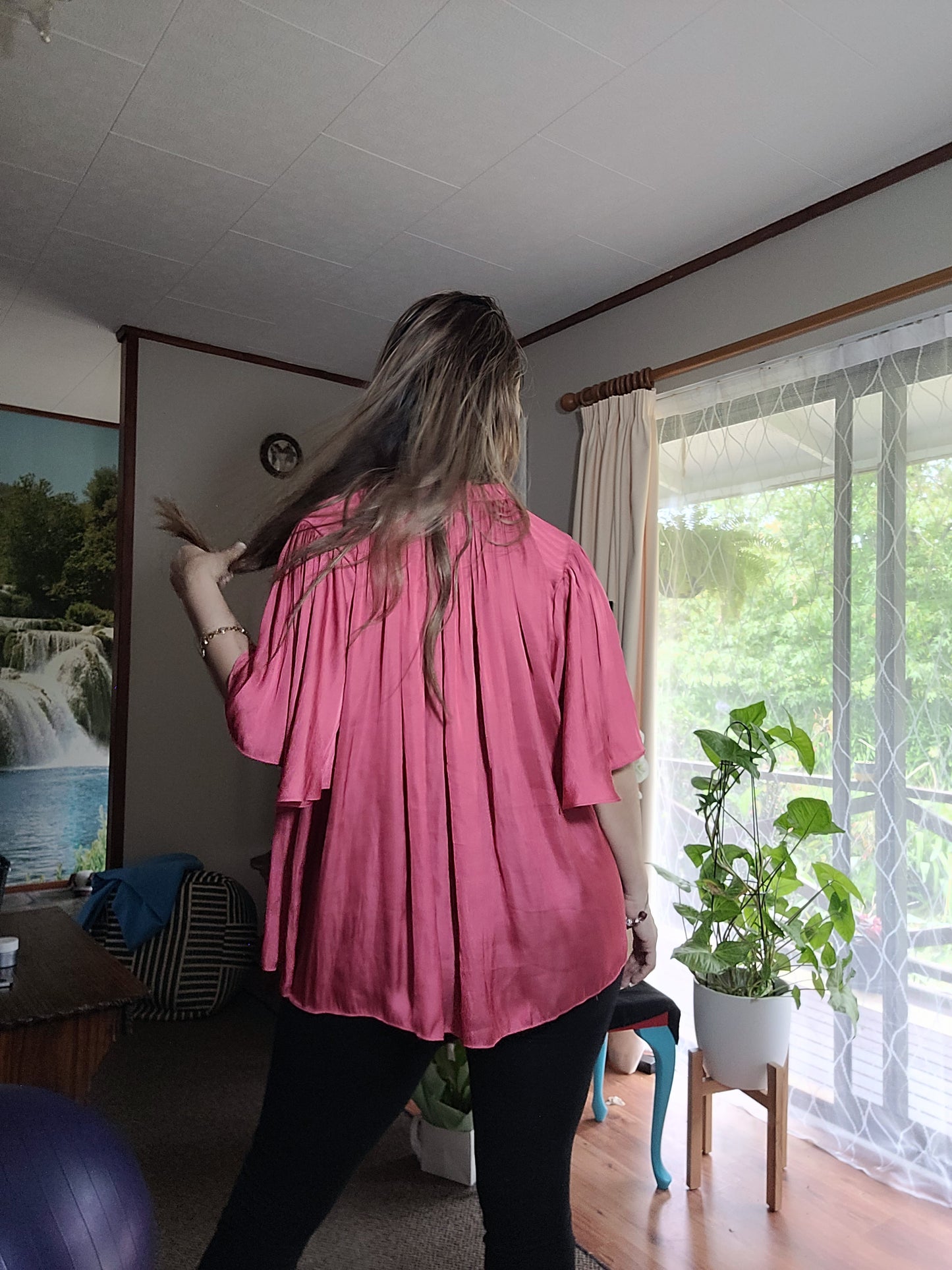 Oversized Pink Country Road blouse