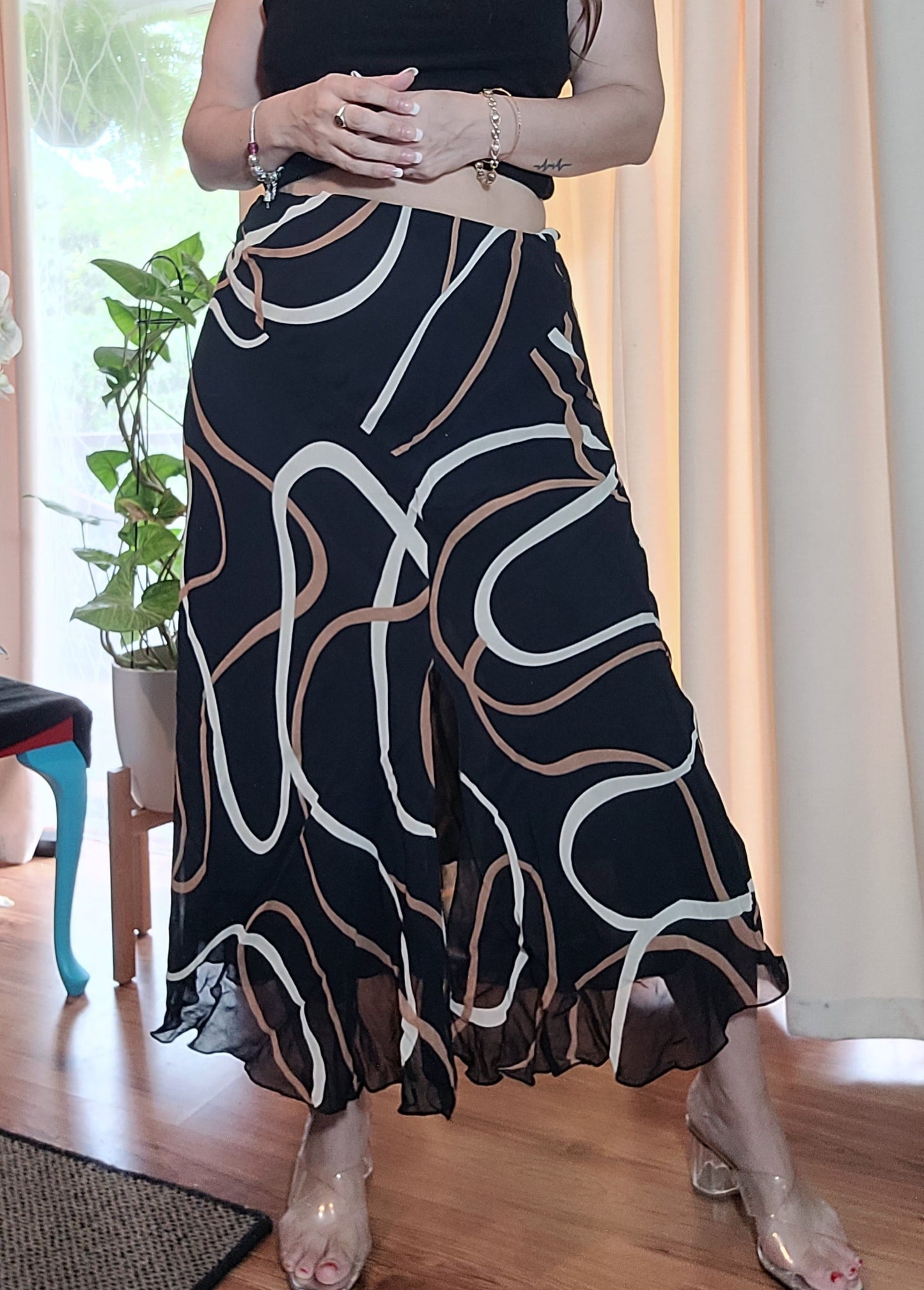 black vintage maxi skirt