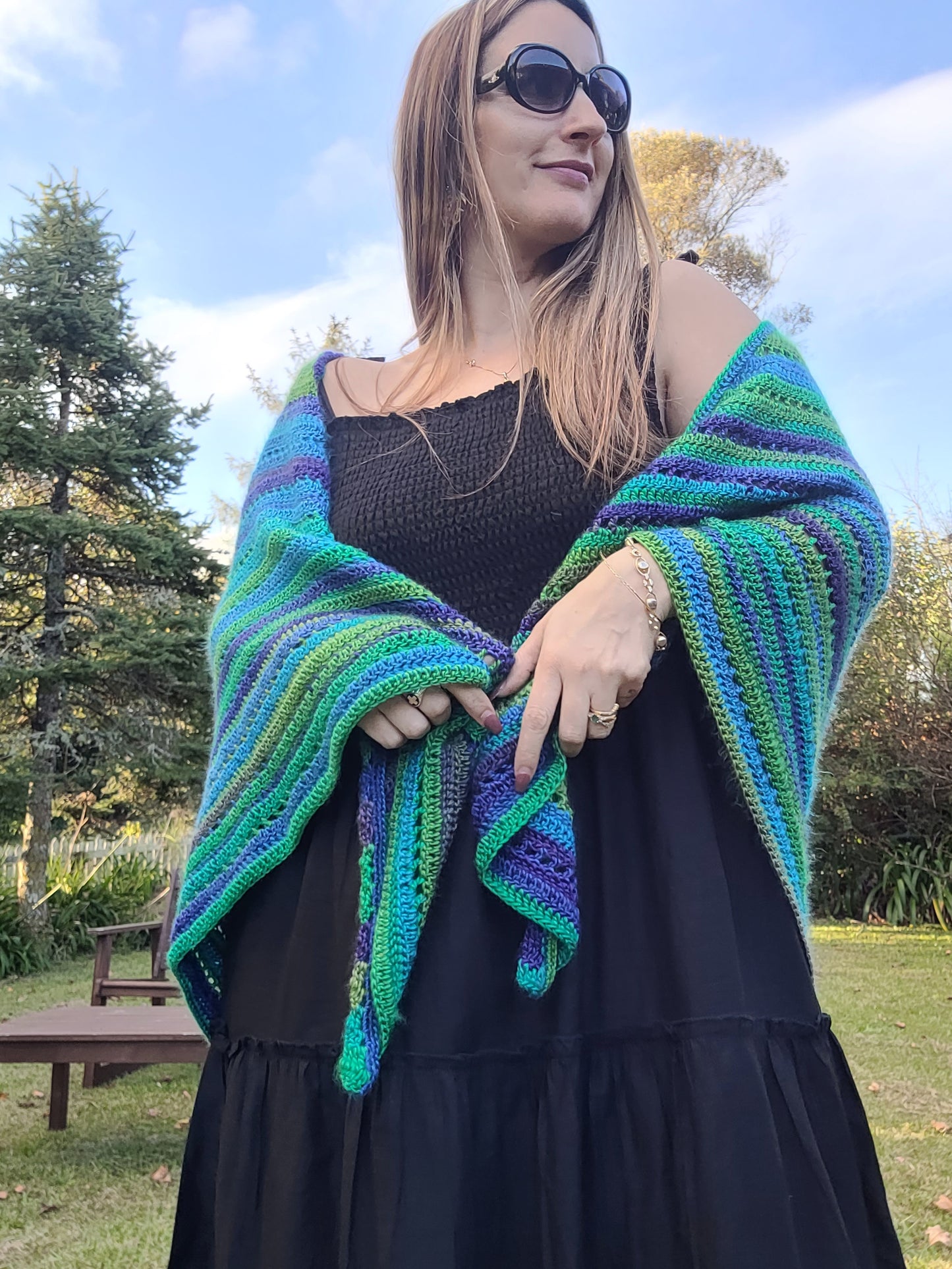 Lovely crochet Hand made knit Poncho