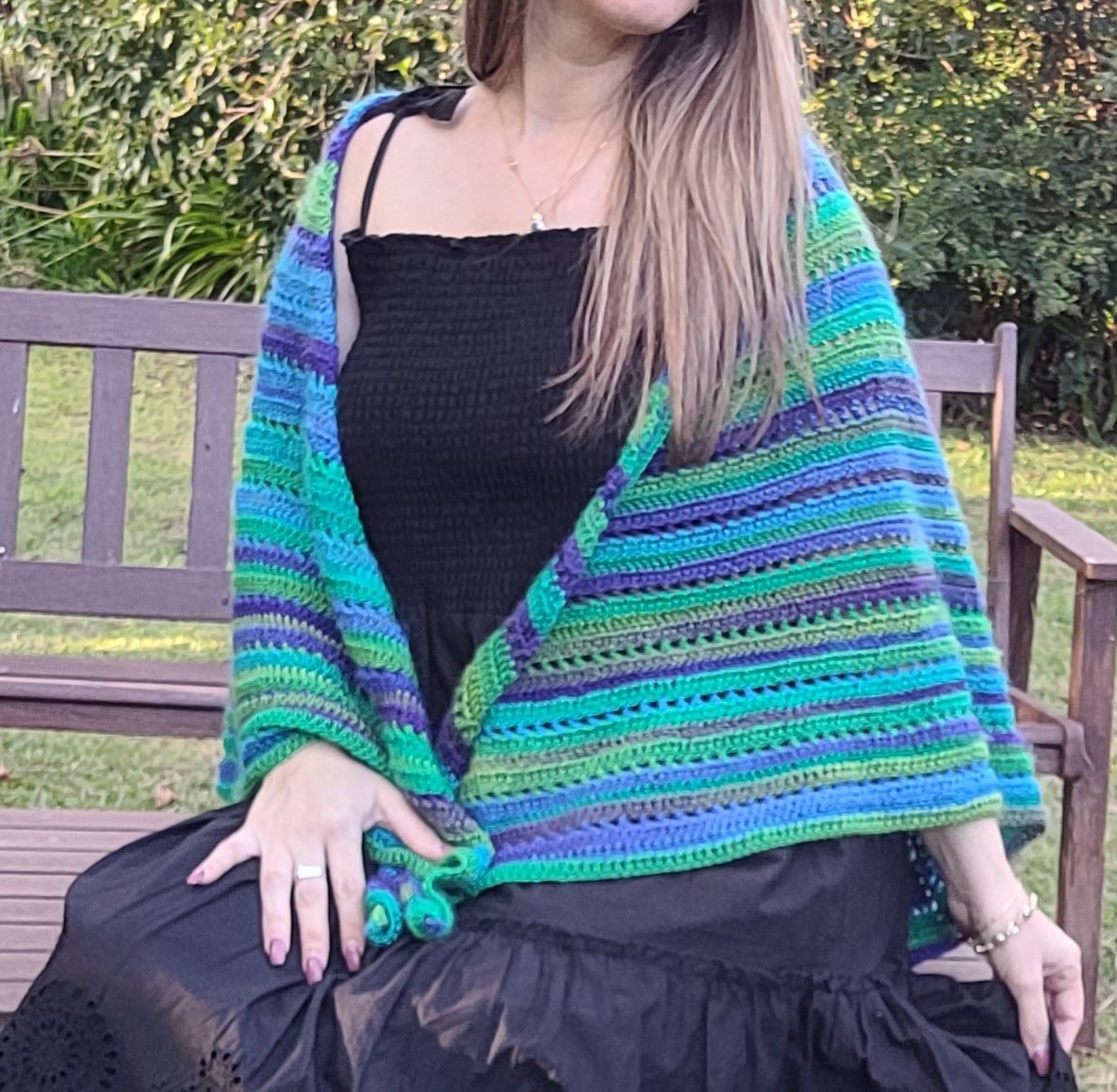 Lovely crochet Hand made knit Poncho