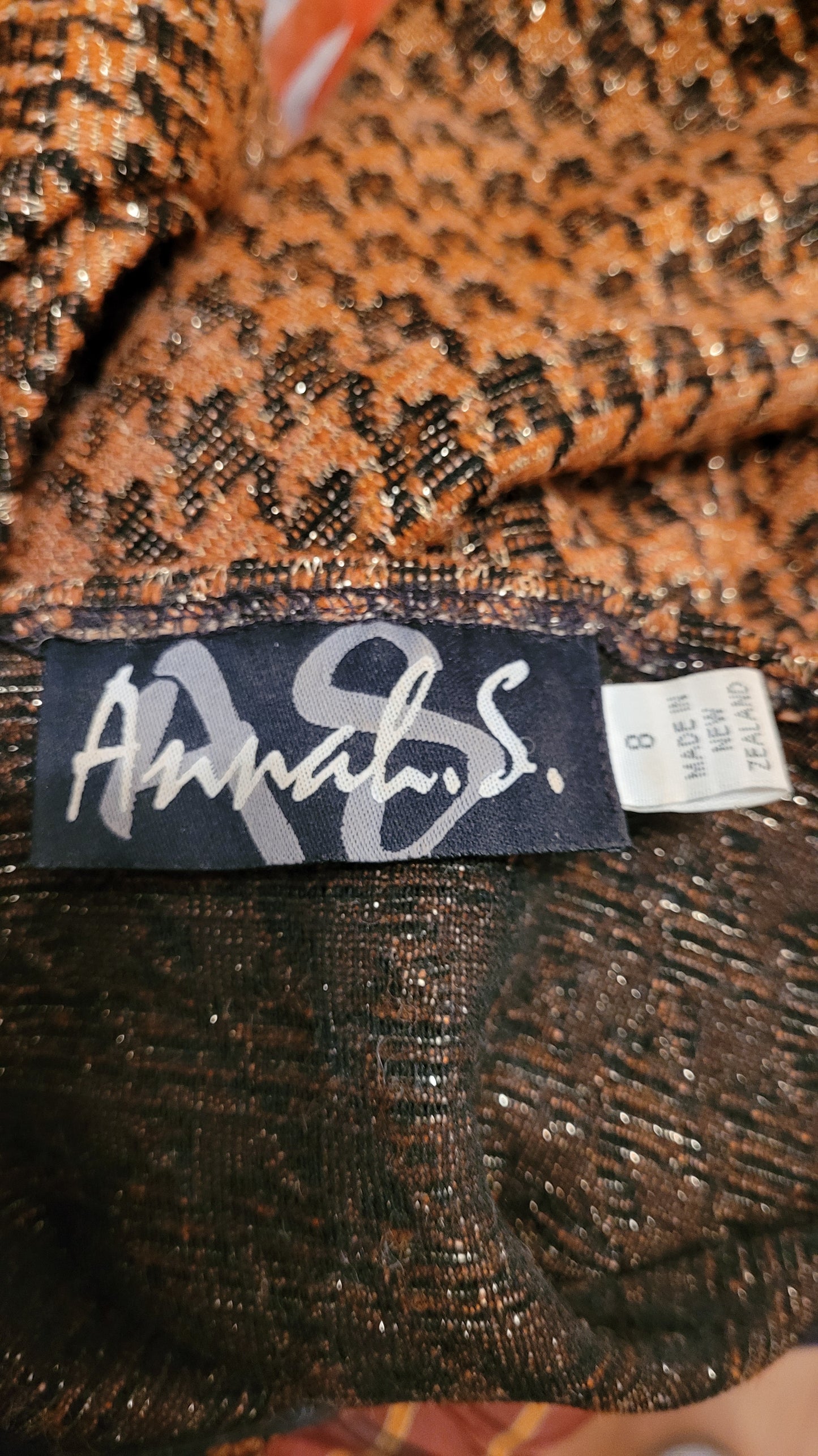 Vintage Dress made in NZ. Brown thrift dress