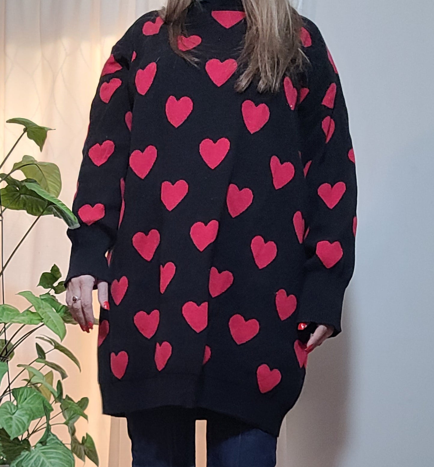 Winter Knitting Fashion Love Printing Pullover Long Sleeve Sweater