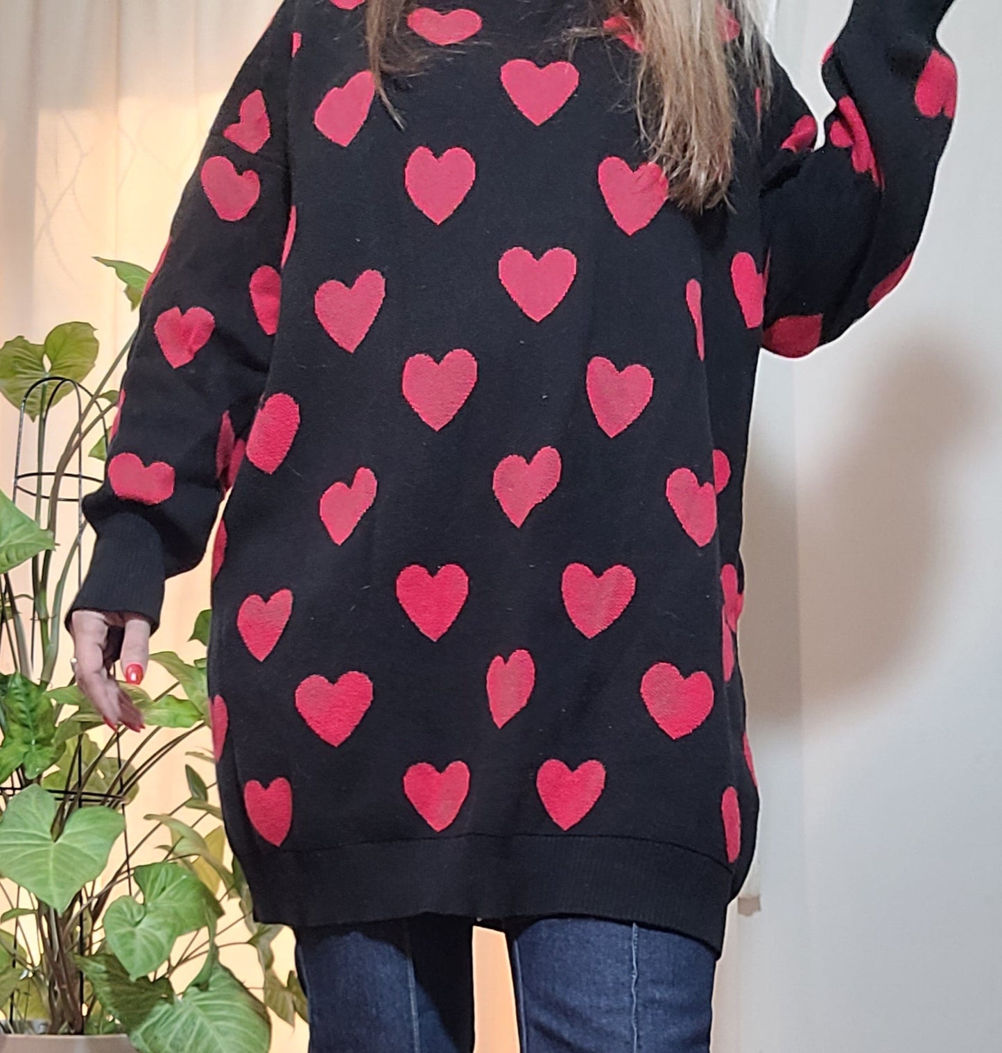 Winter Knitting Fashion Love Printing Pullover Long Sleeve Sweater