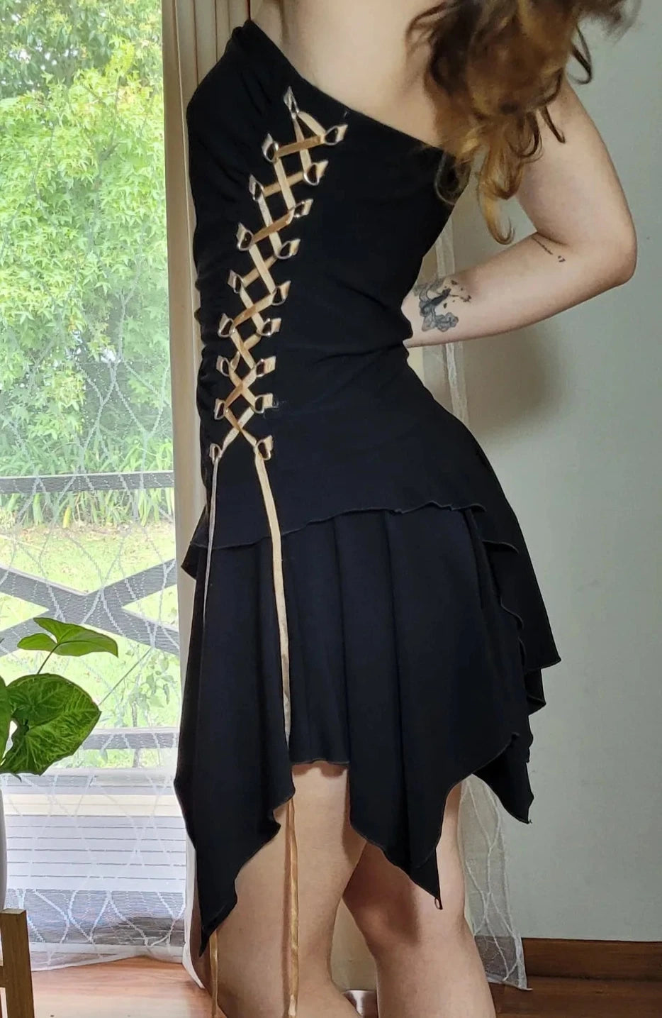 Lovely black asymmetrical Dress fpr sale