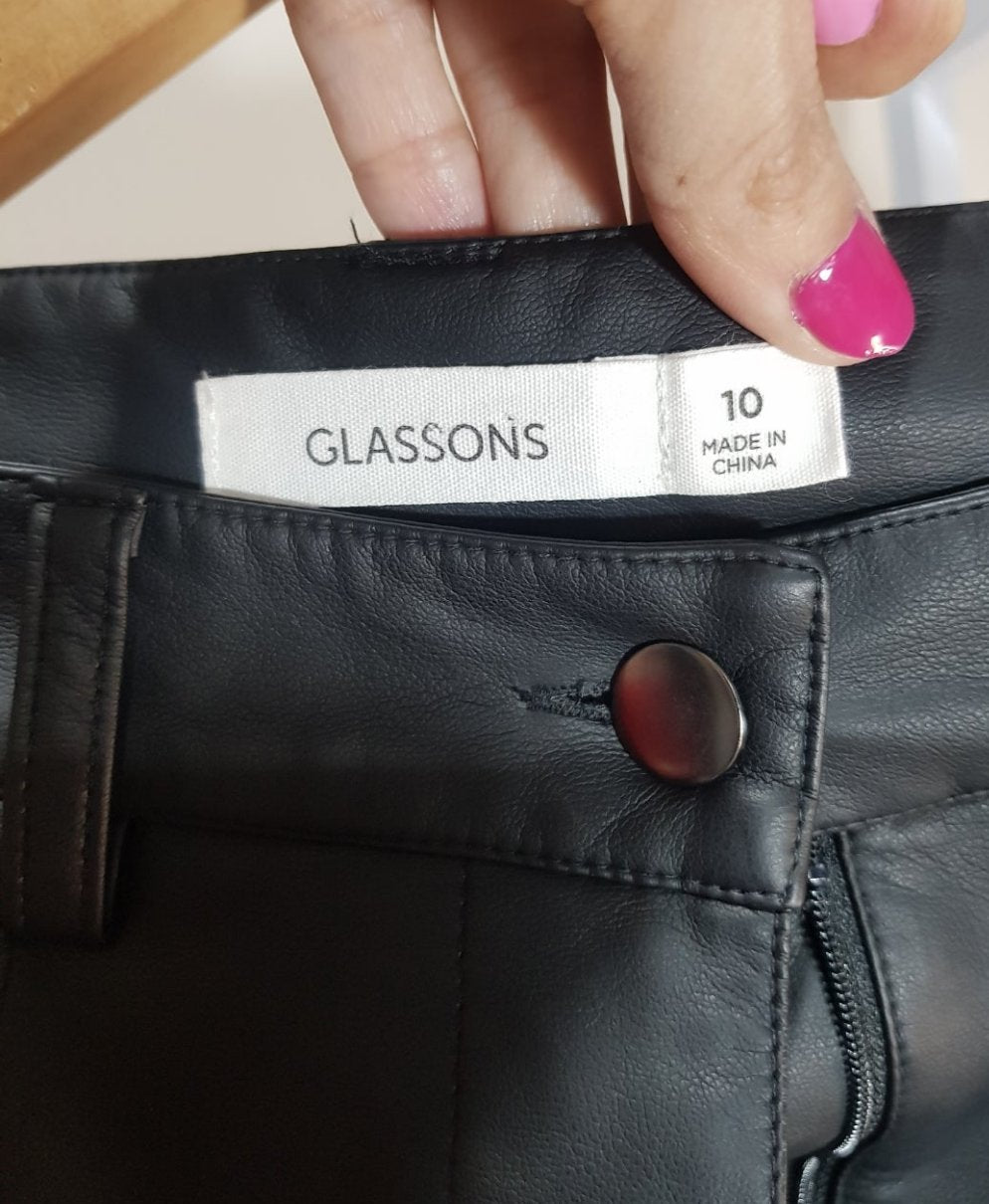 Glassons Pants - Second Hand trousers Leather look - Cut out pants