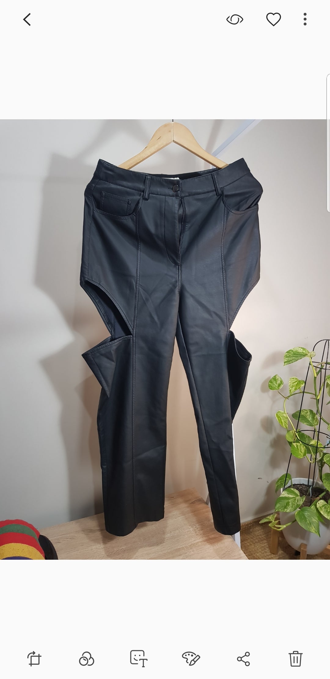 Glassons Pants - Second Hand trousers Leather look - Cut out pants