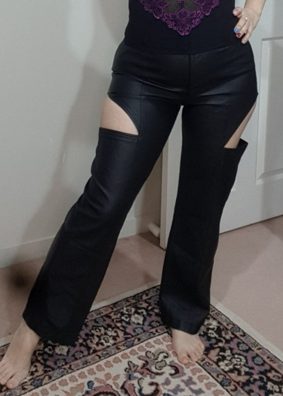 Glassons Pants - Second Hand trousers Leather look - Cut out pants
