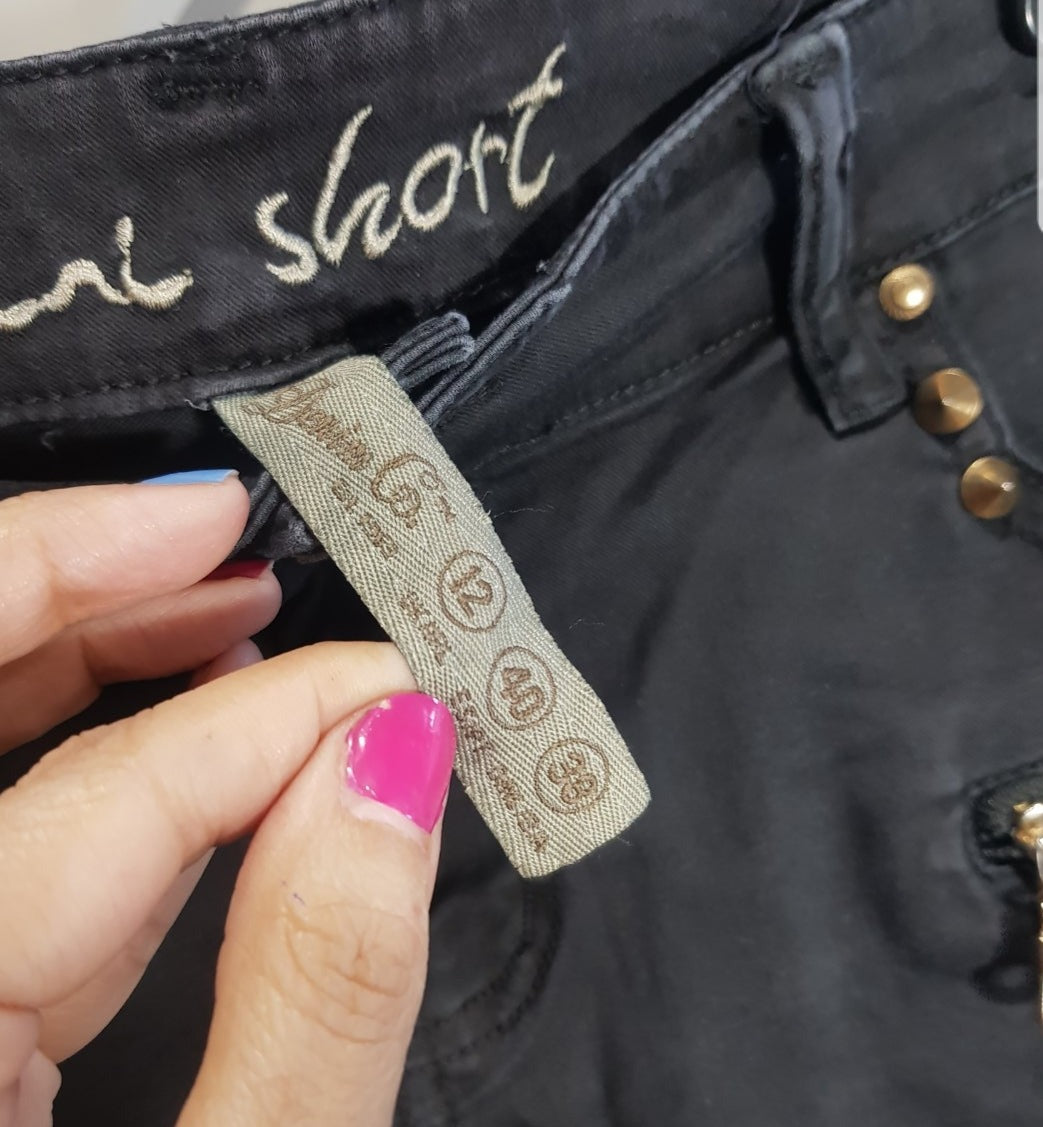 y2k Low Waist Black Denim Mini Short