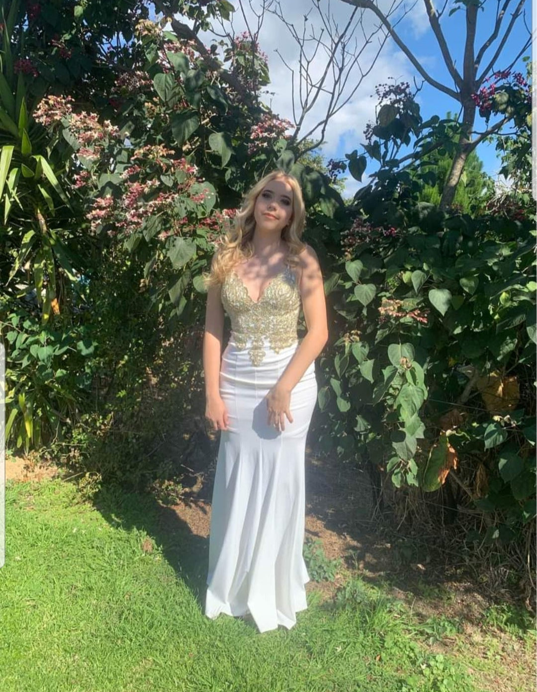 Evening In Paris Embellished Dress - Cream available online in Auckland