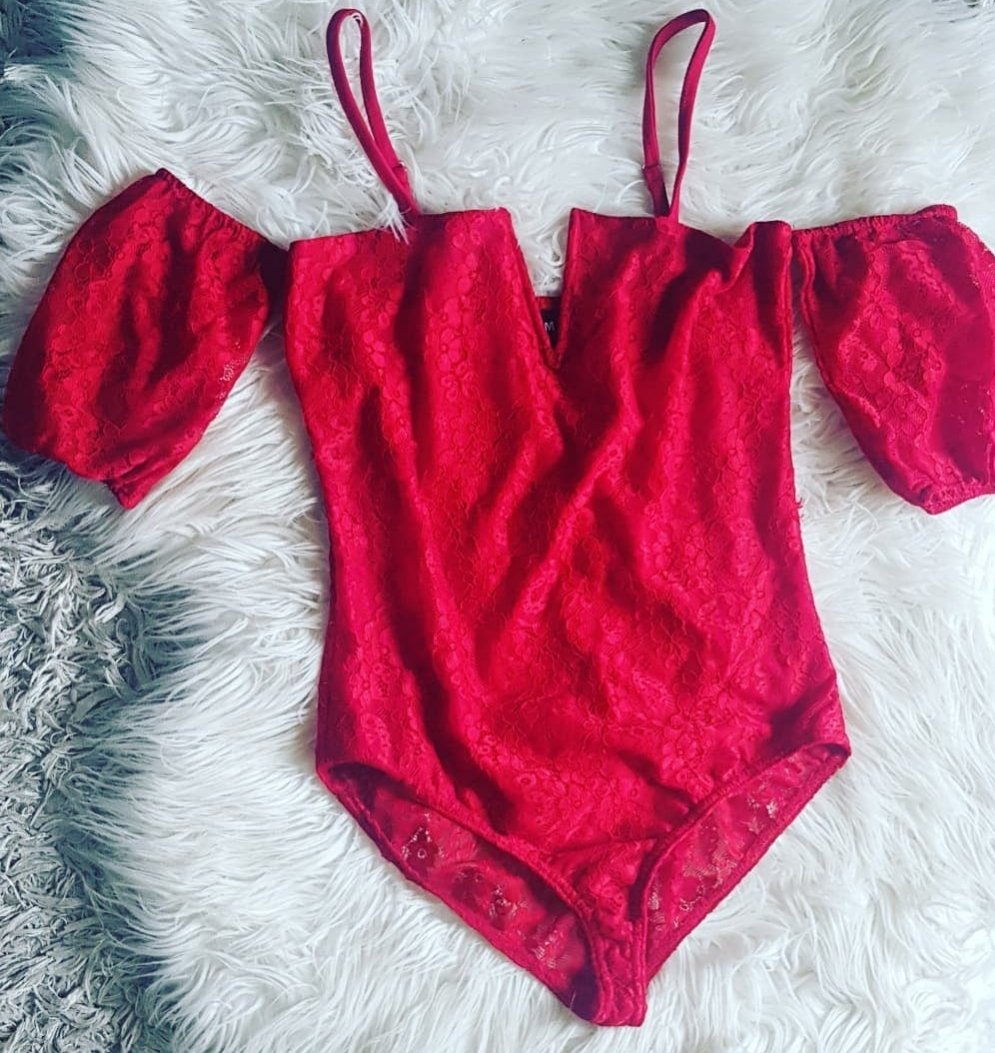 Gorgeous Red Lace Bodysuit