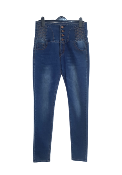 Unique High Waisted Denim Pants - Jeans