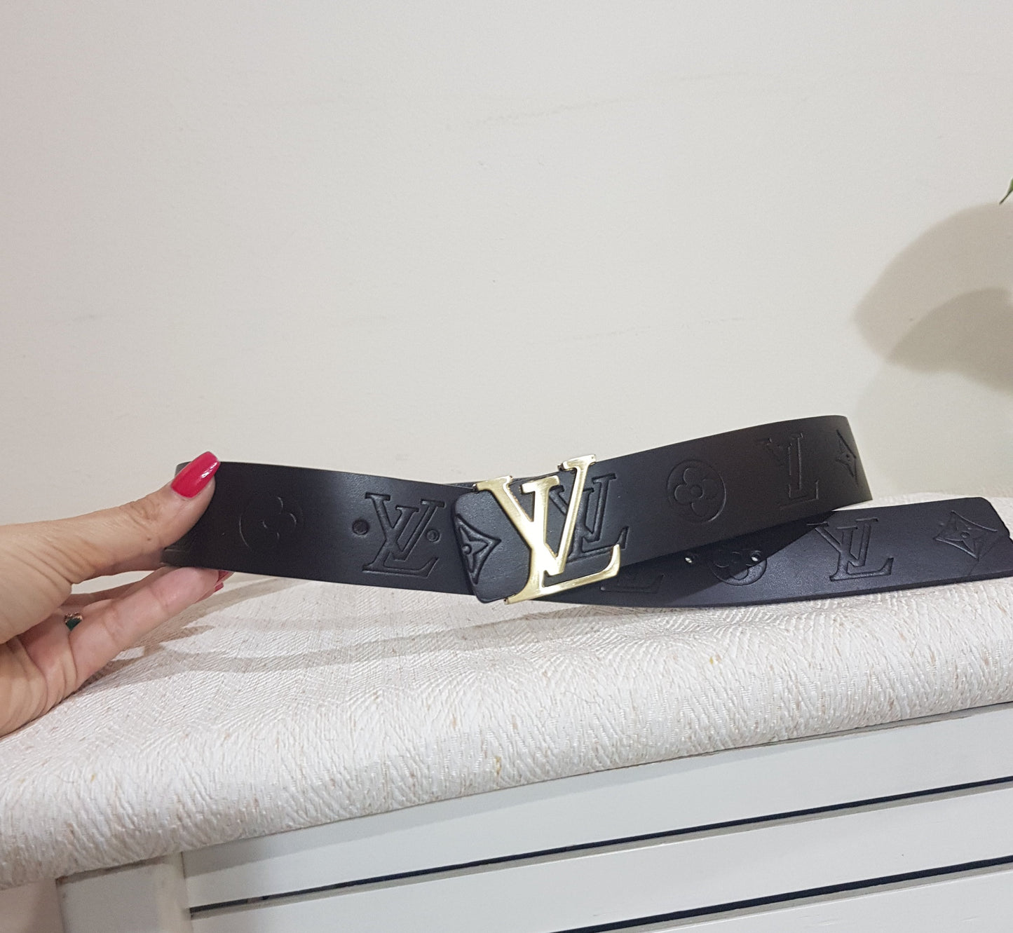 Lady Brown LV inspired Belt - Used Louis V. belt (not branded)