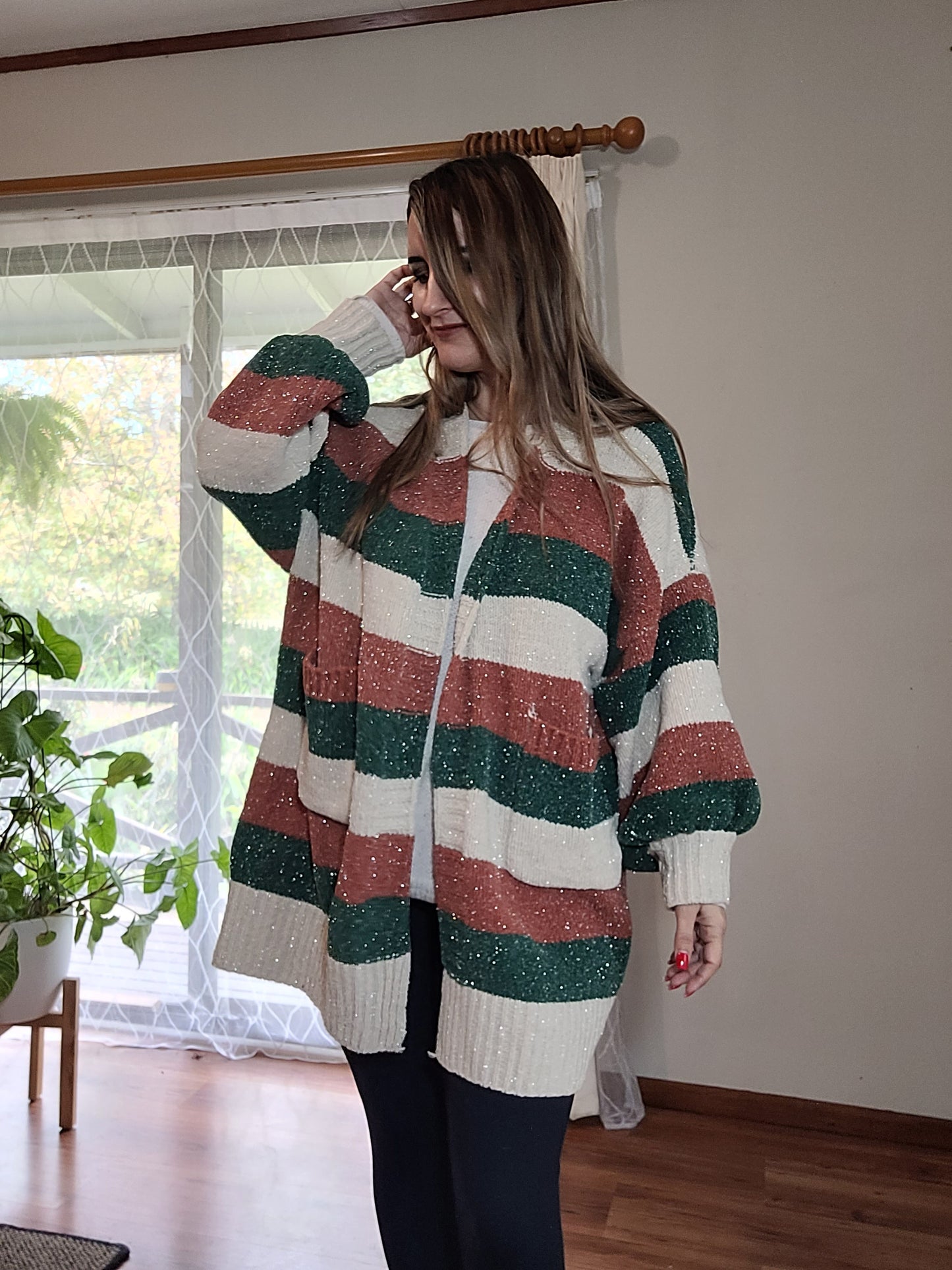 Relaxed fit Shiny Cardigan