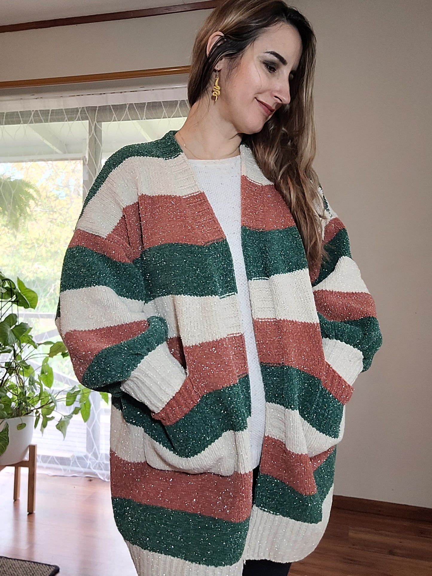 Relaxed fit Shiny Cardigan