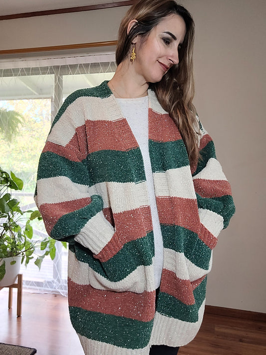 Relaxed fit Shiny Cardigan