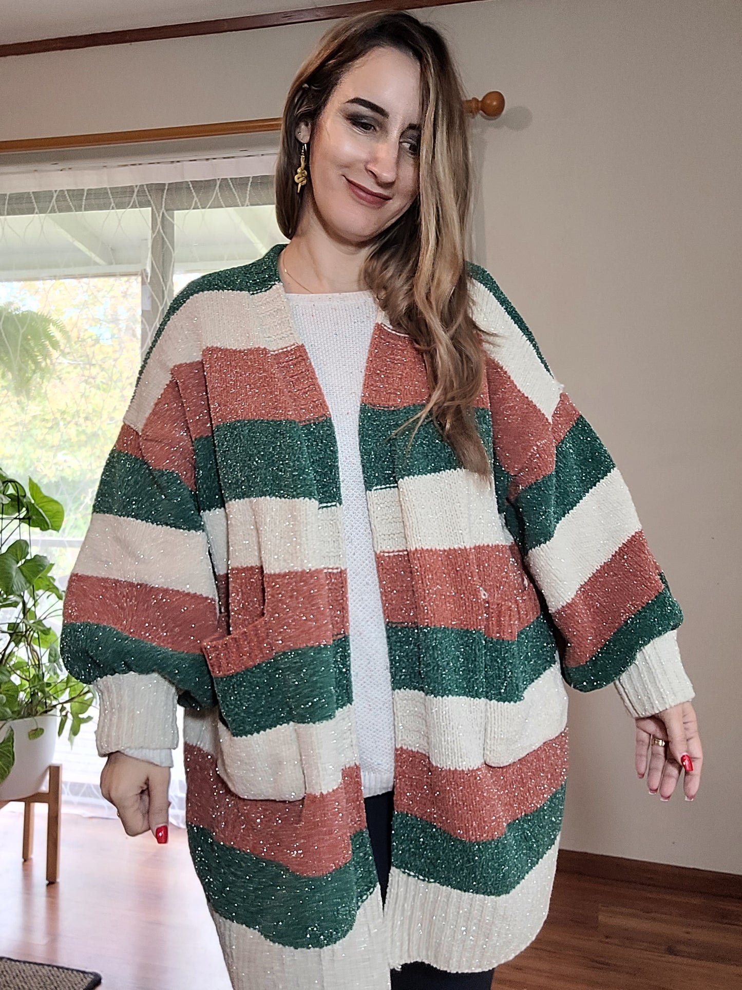 Relaxed fit Shiny Cardigan