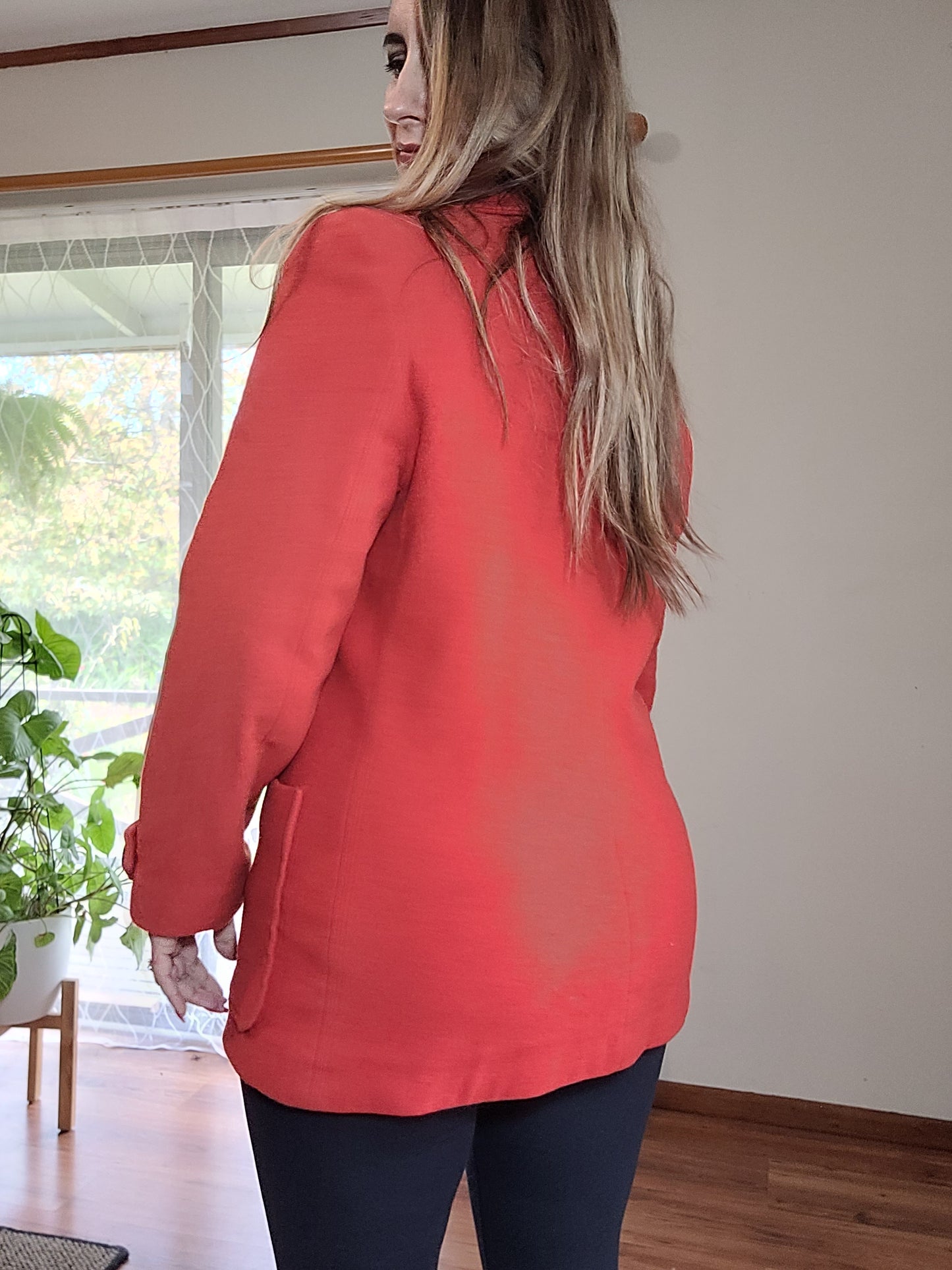 Stunning Coral Coat Size 12. Made in New Zealand