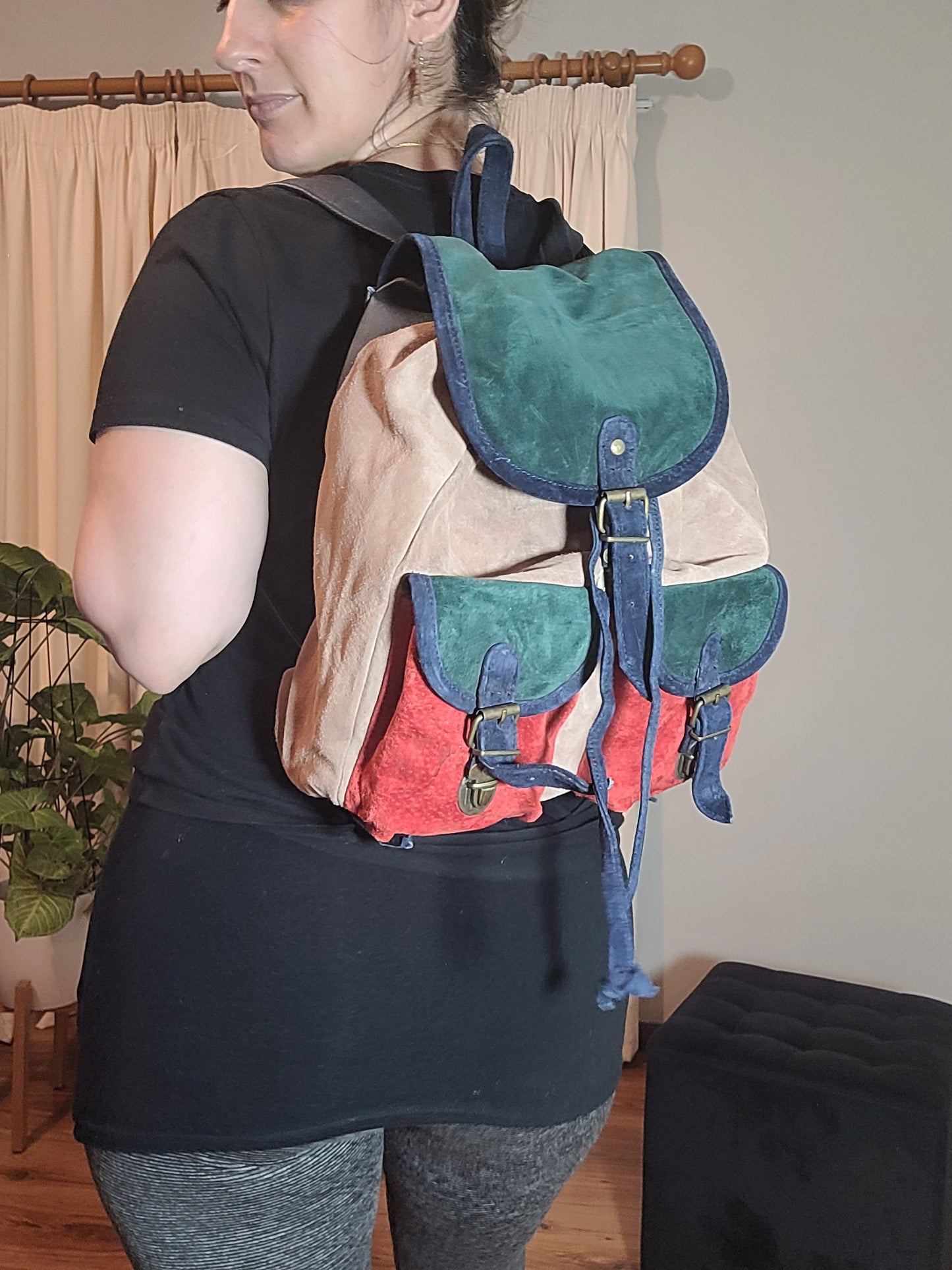 Vintage leather backpack