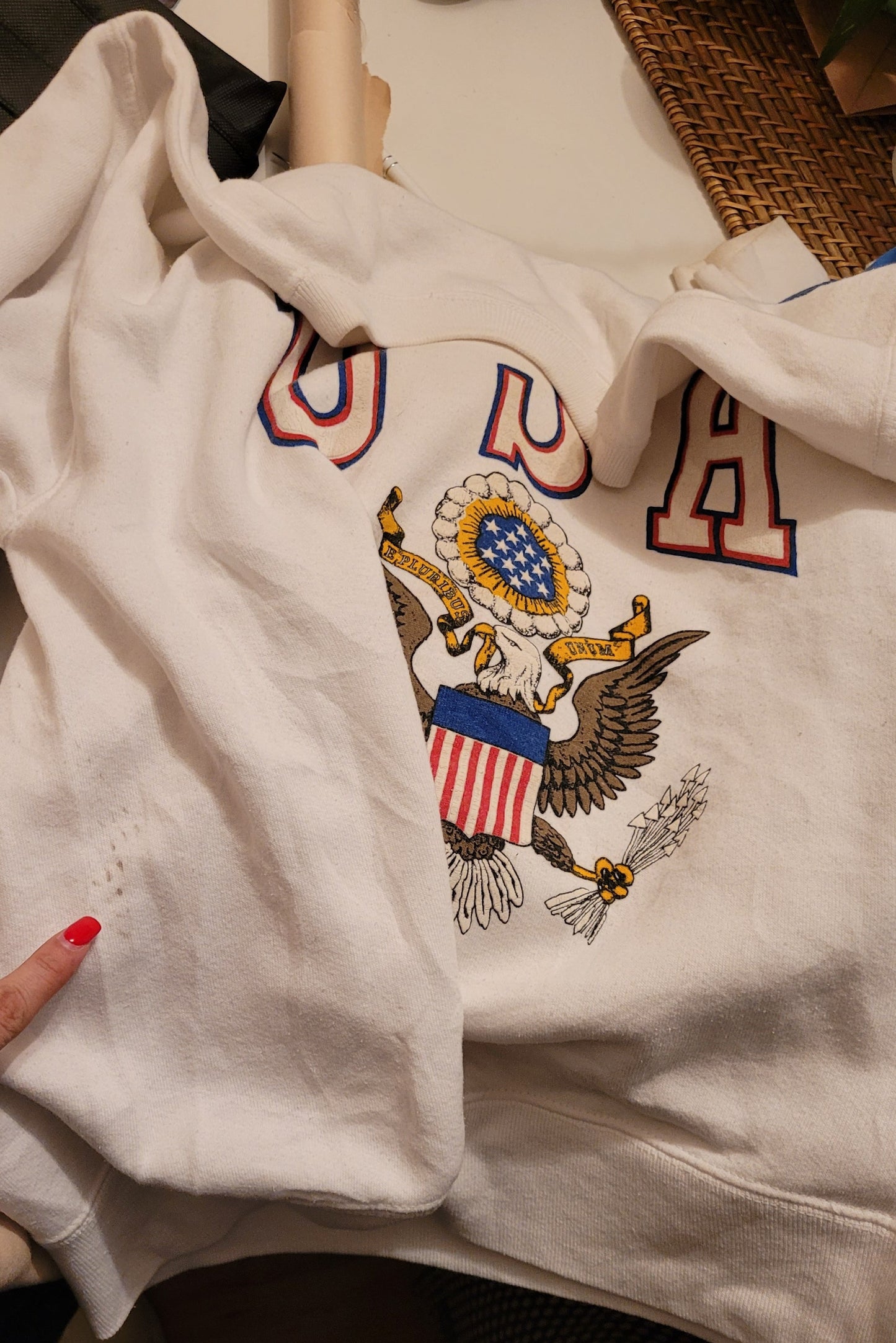 Iconic Retro Style: Vintage USA Sweater - crewneck top