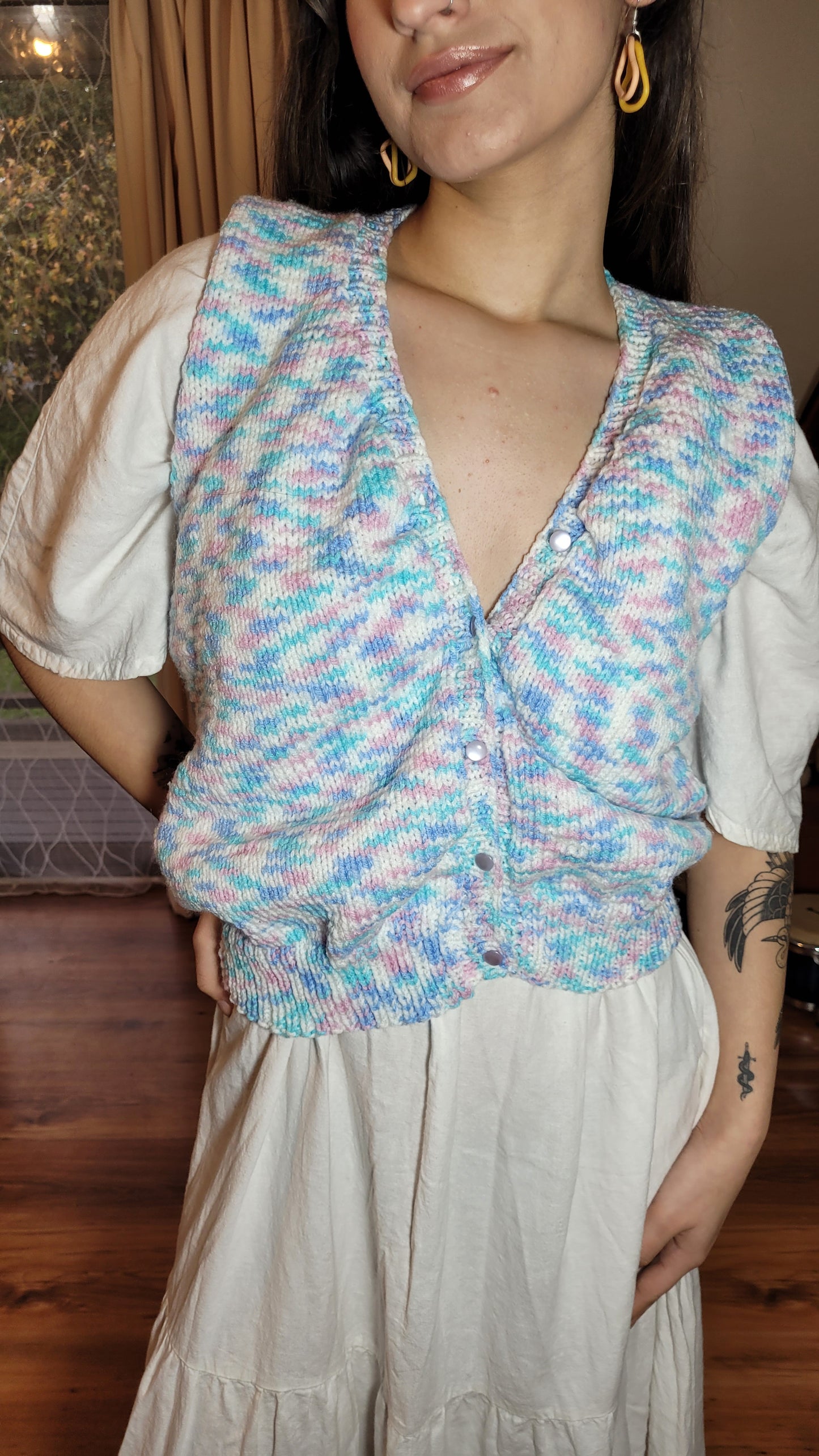 Knit crochet vest