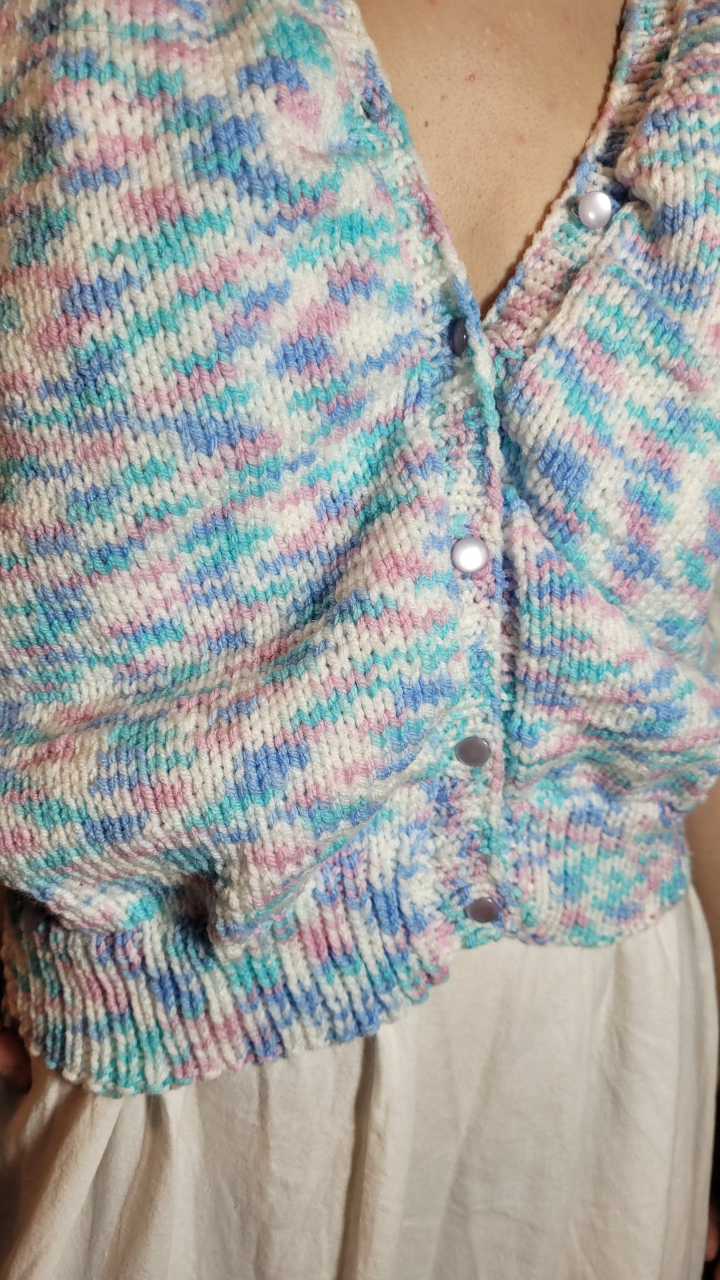 Knit crochet vest