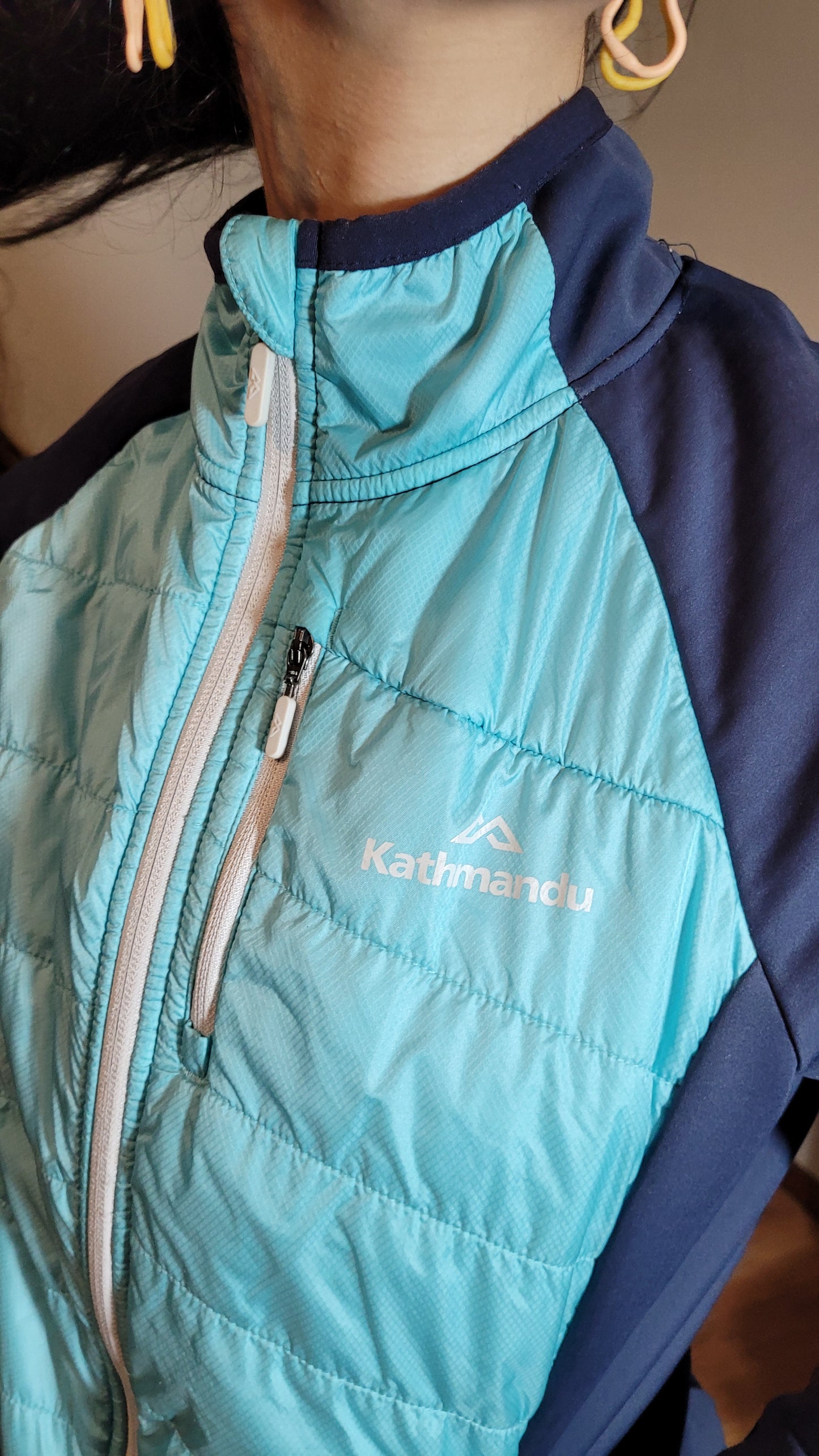 Kathmandu Jacket Blue Lightweight Warm Zip Up