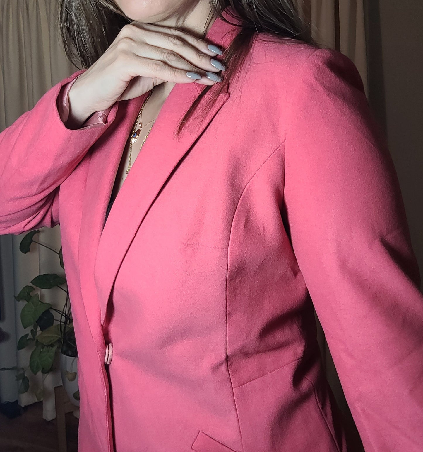 Basic Blazer In Bright Pink Size XS