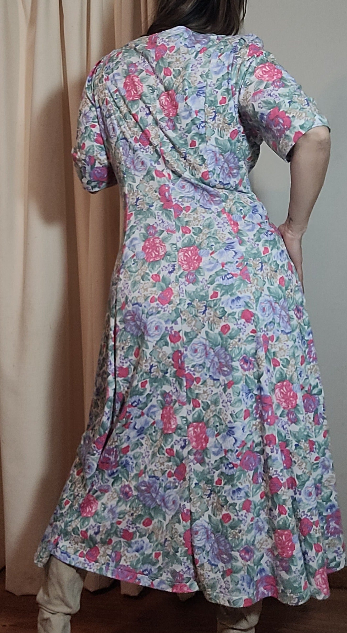 floral vintage preloved midi dress