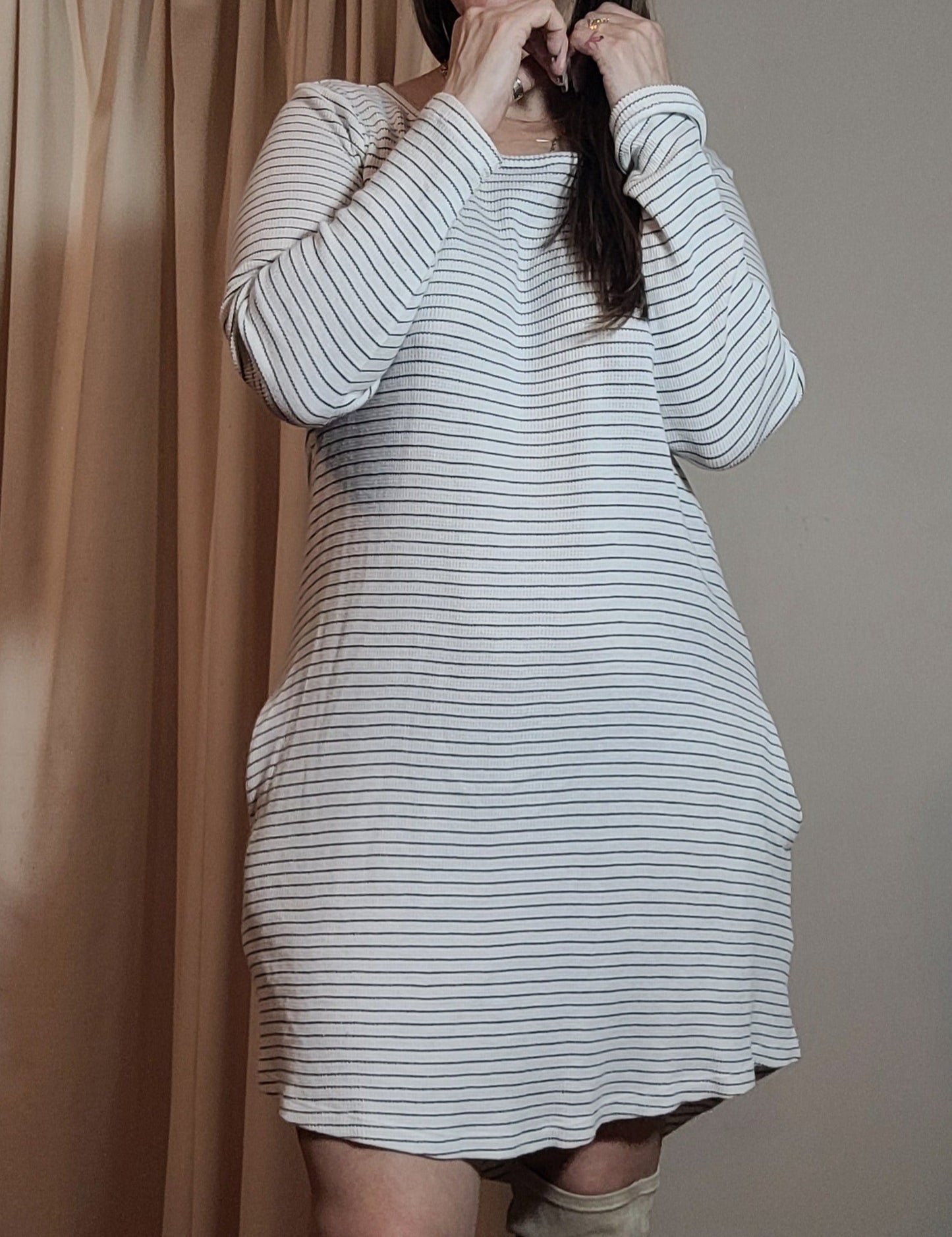 Striped Long Sleeves Dress - Roxy Dress