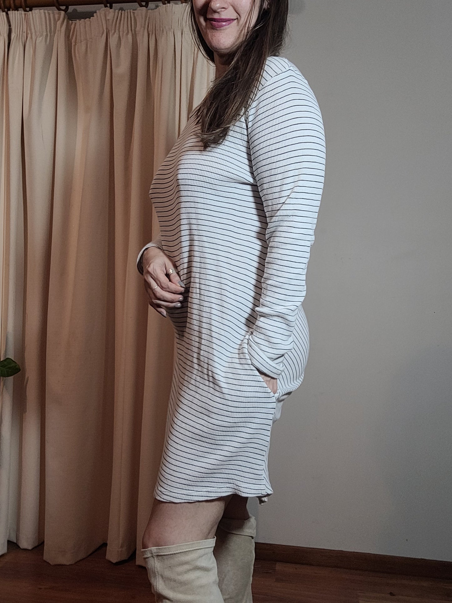 Striped Long Sleeves Dress - Roxy Dress