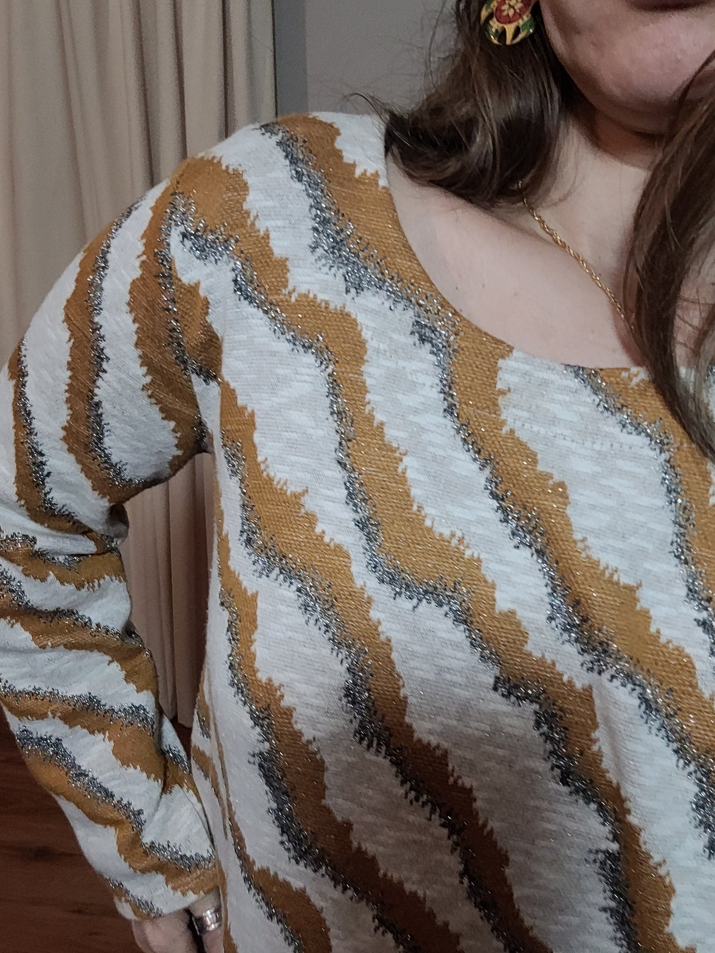 Stunning Zebra Print Preloved Dress. Crewneck Dress