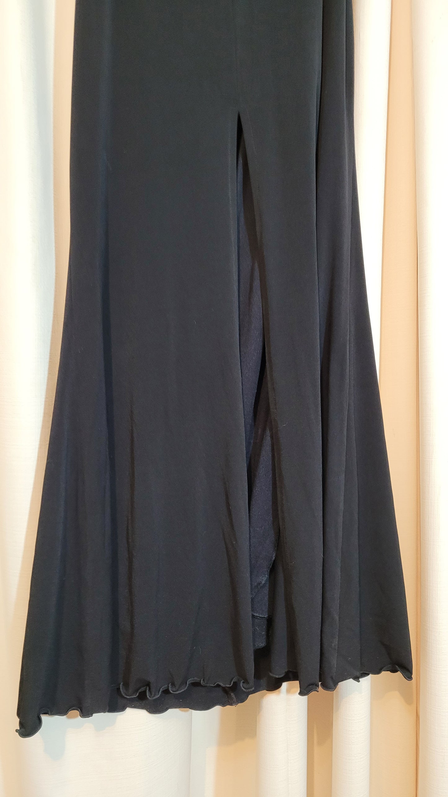 Unique Vintage Black Evening Maxi Dress - Ball Gown Dress - Size 12