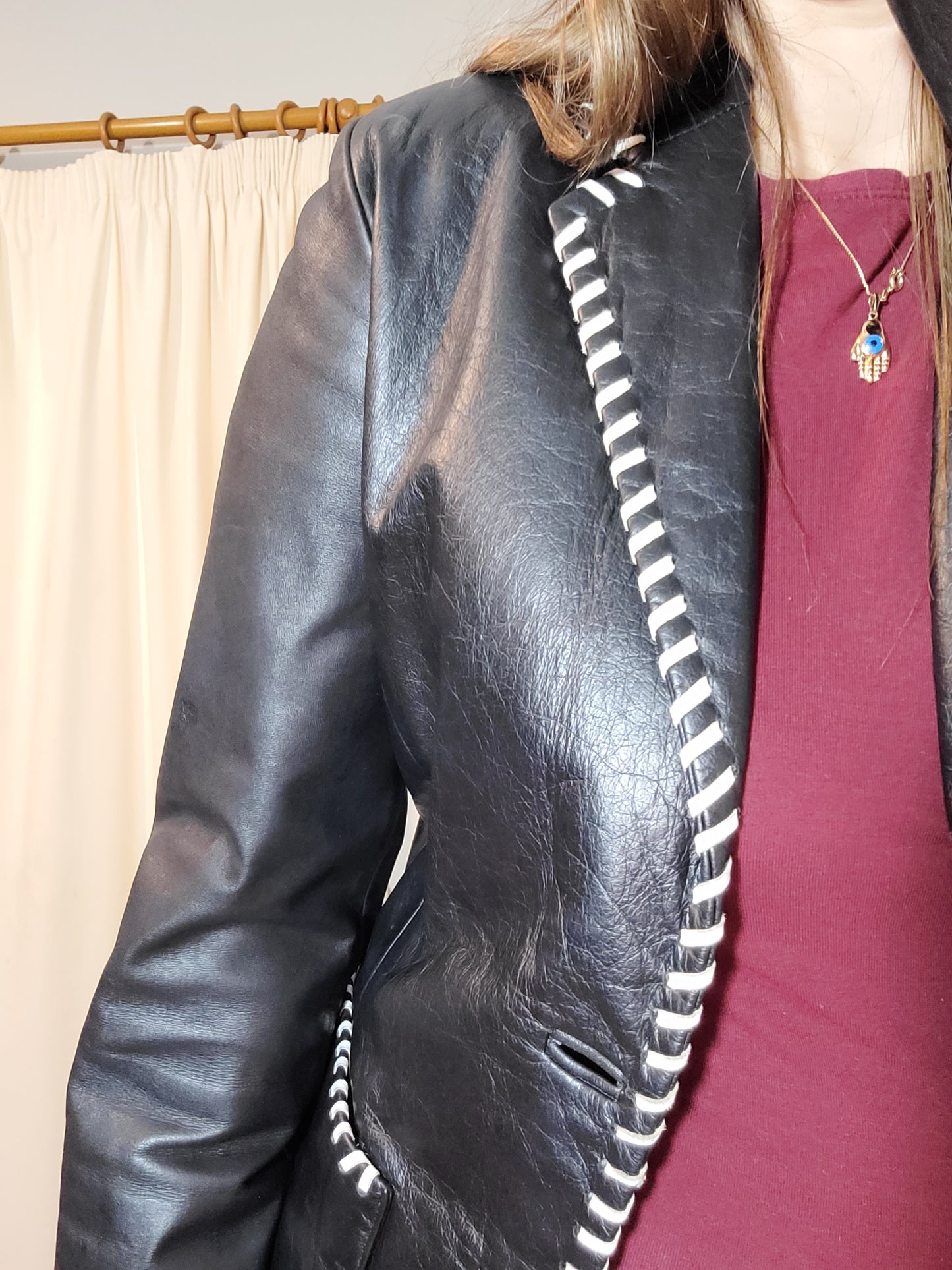 Womens RK 100% Leather Jacket - Black Leather jacket