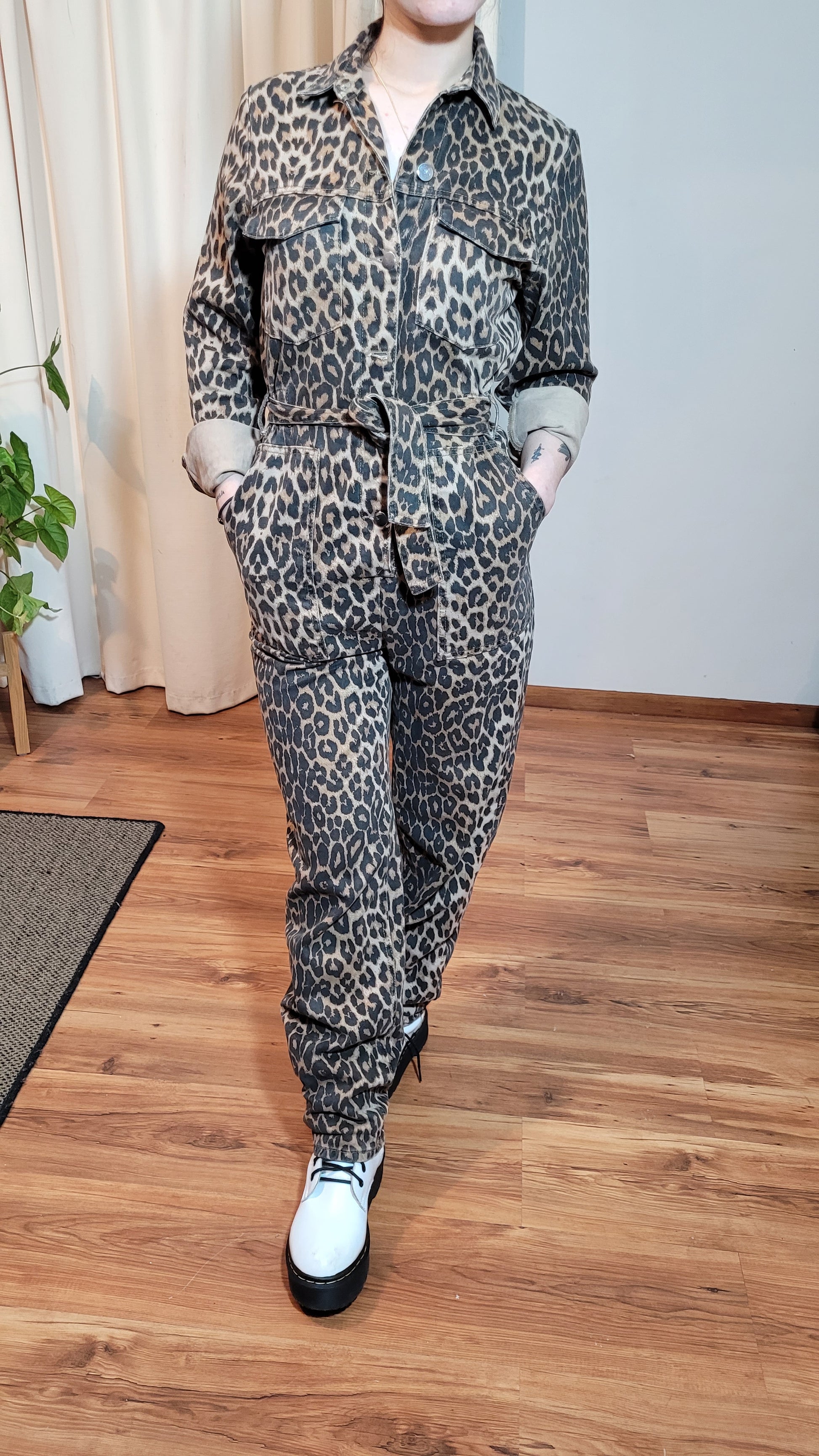 Zara animal print jumpsuit