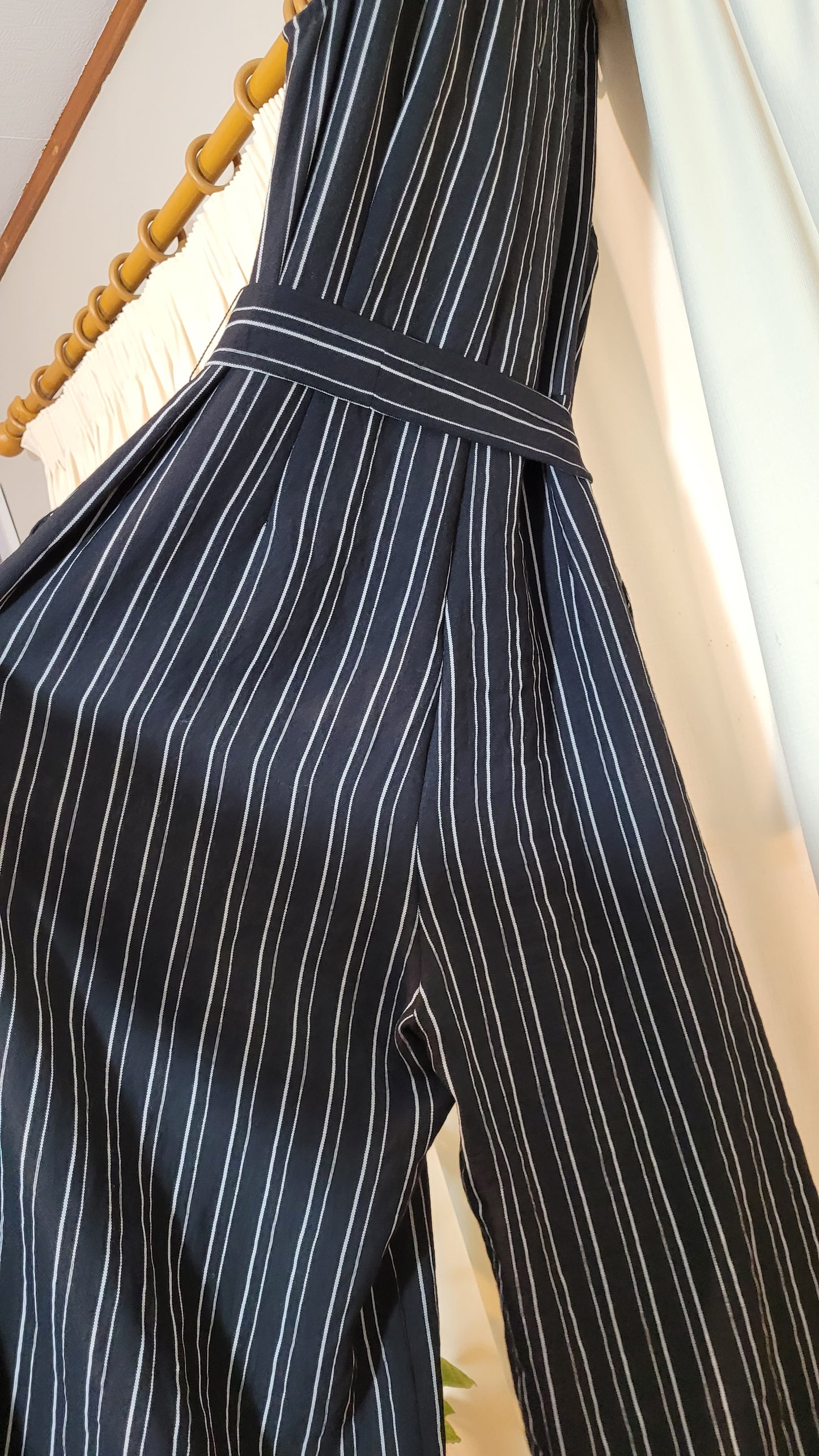 lovely used Jumpsuit - Belted jumpsuit - striped jumpsuit Size 14.