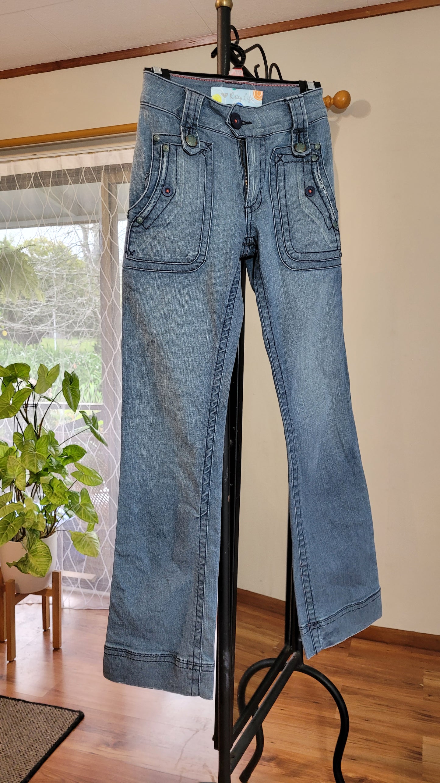 Y2k Vintage Roxy Denim cargo style jeans - pants THE RELAXED WORKER Roxy Jeans