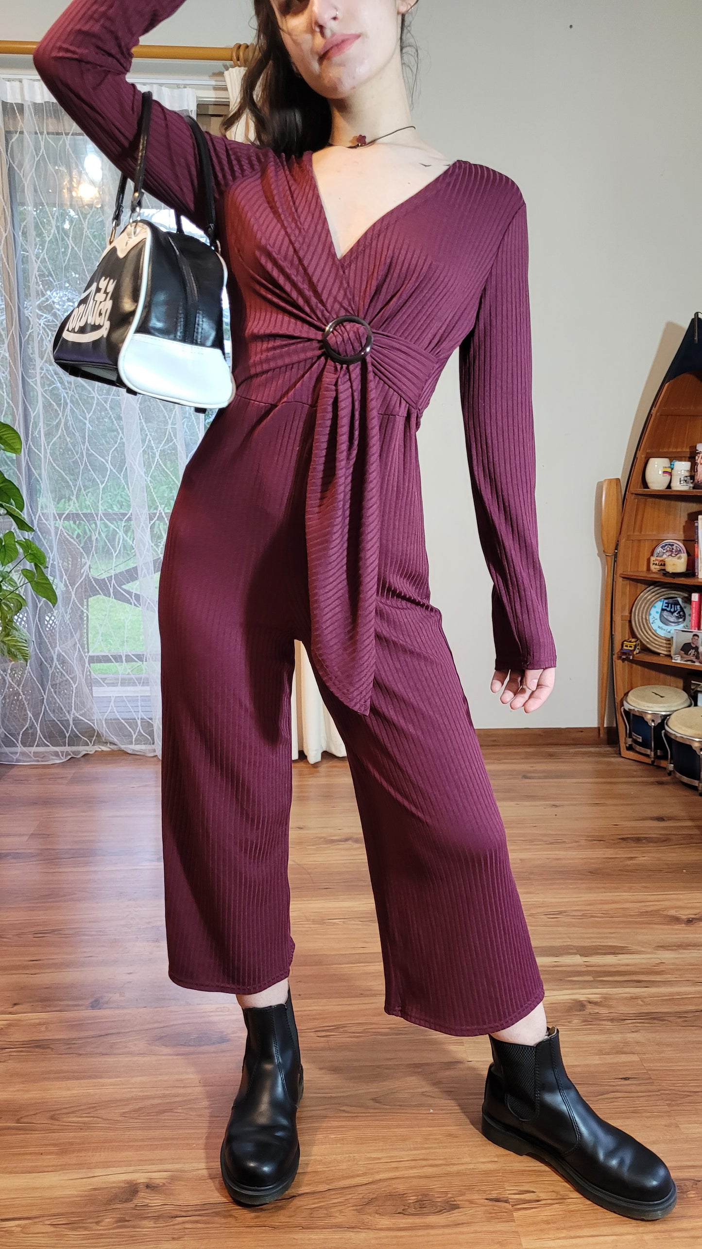 Lovely wide leg Jumpsuit Burgundy jumpsuit