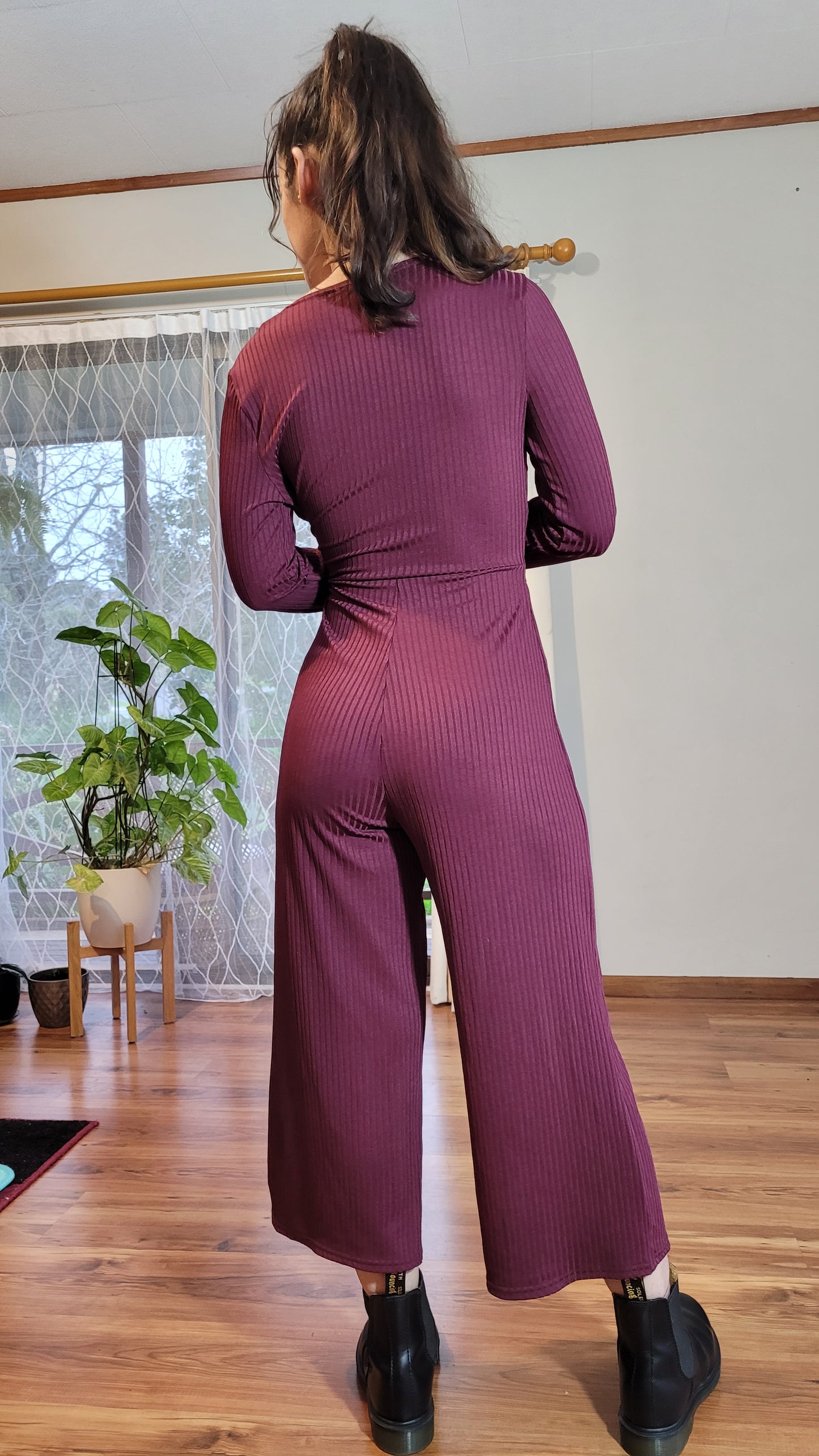 Lovely wide leg Jumpsuit Burgundy jumpsuit