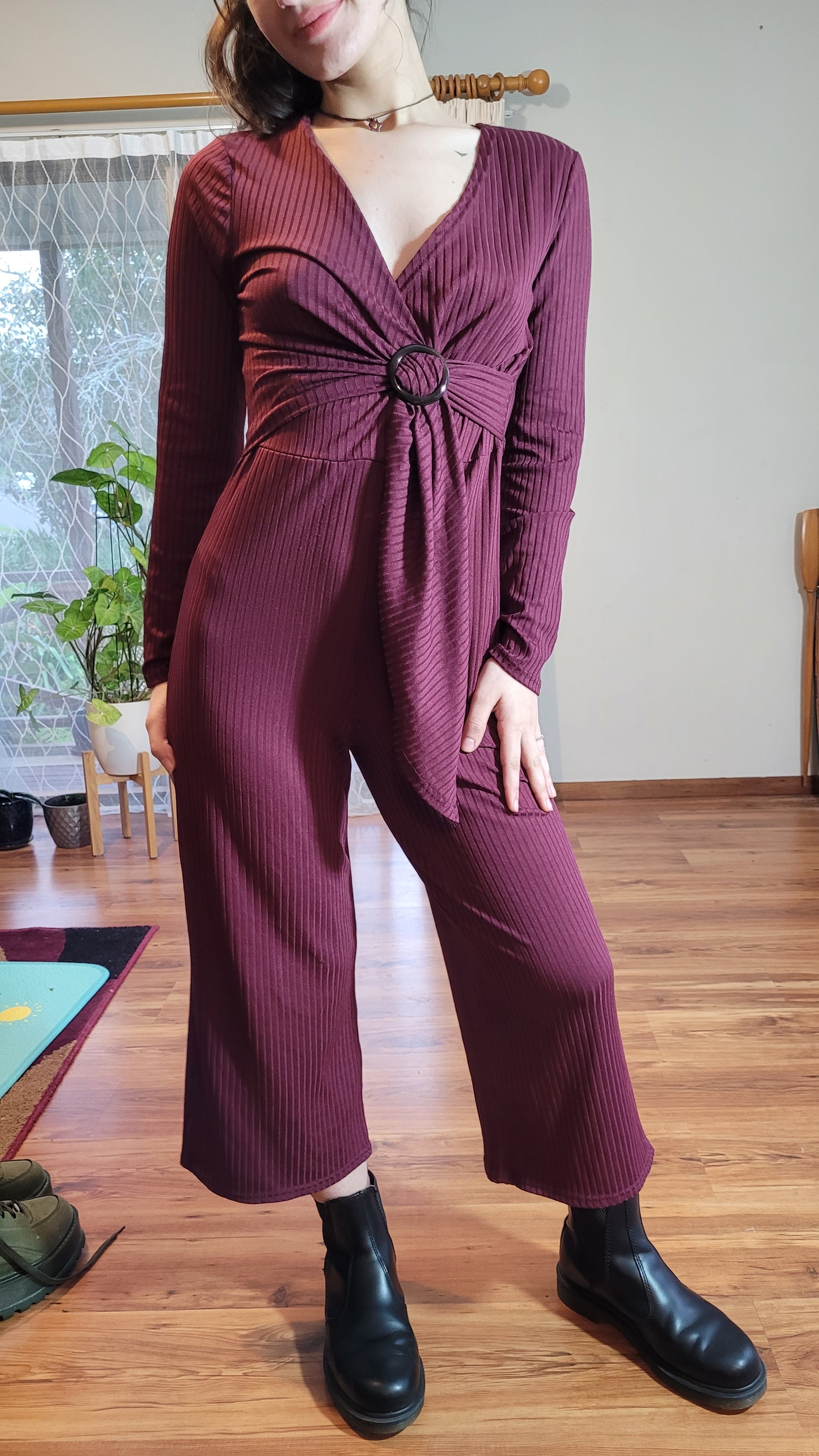 Lovely wide leg Jumpsuit Burgundy jumpsuit