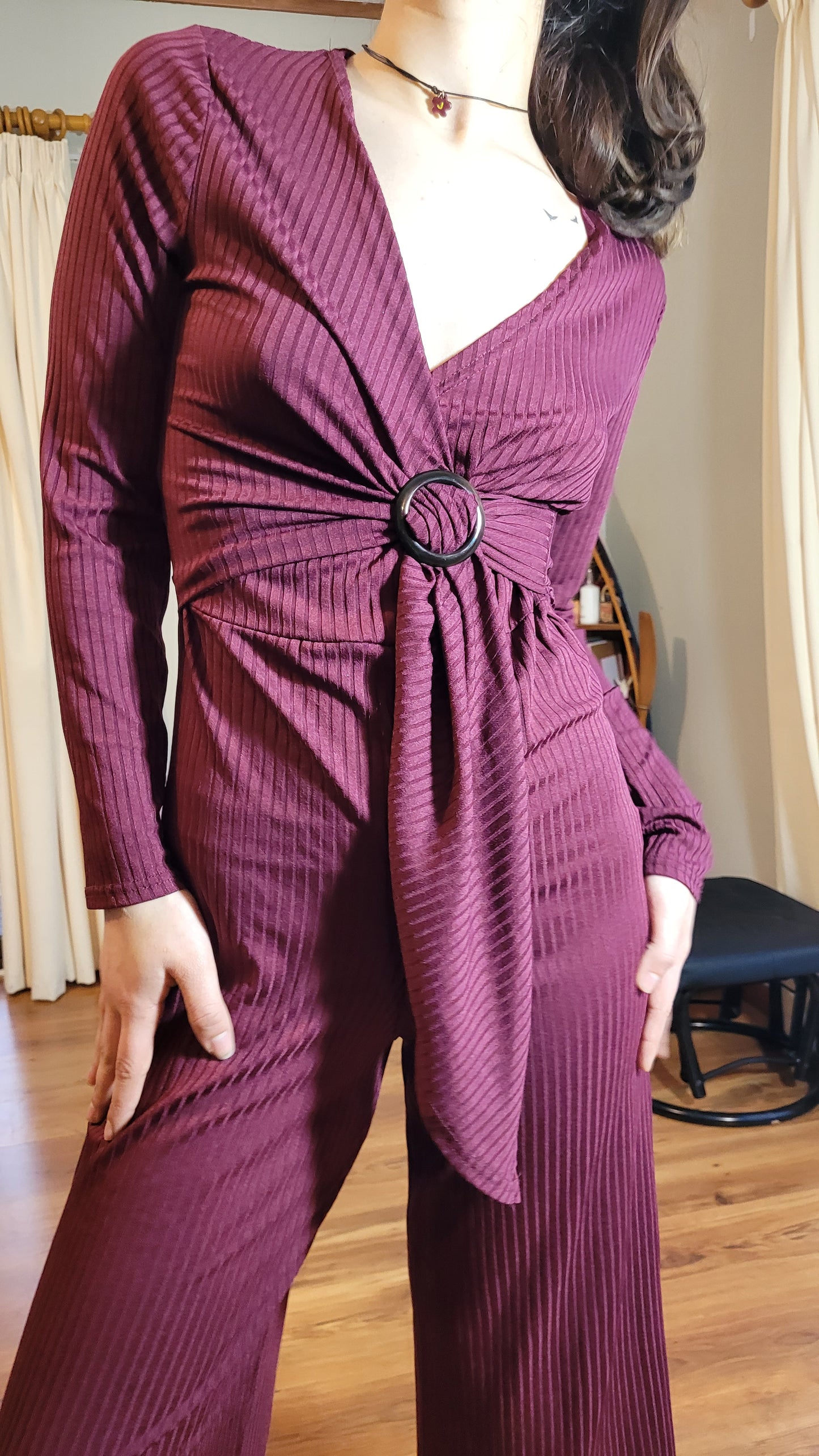 Lovely wide leg Jumpsuit Burgundy jumpsuit