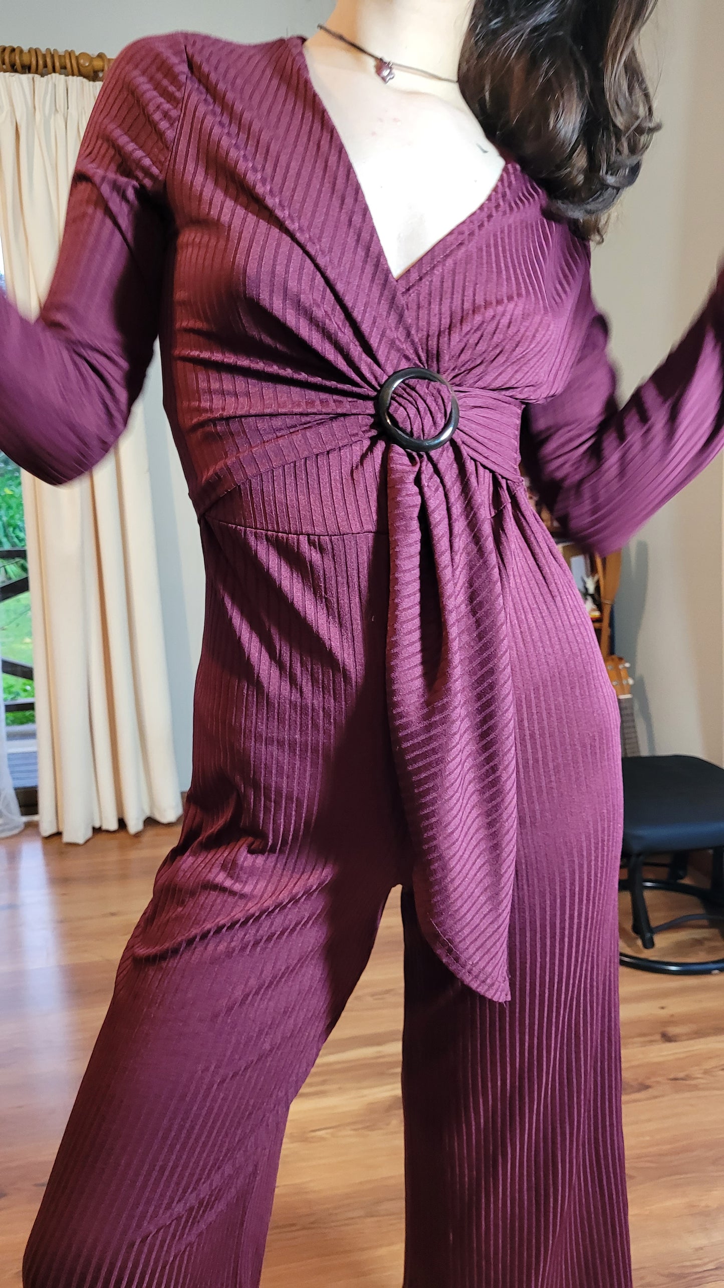 Lovely wide leg Jumpsuit Burgundy jumpsuit