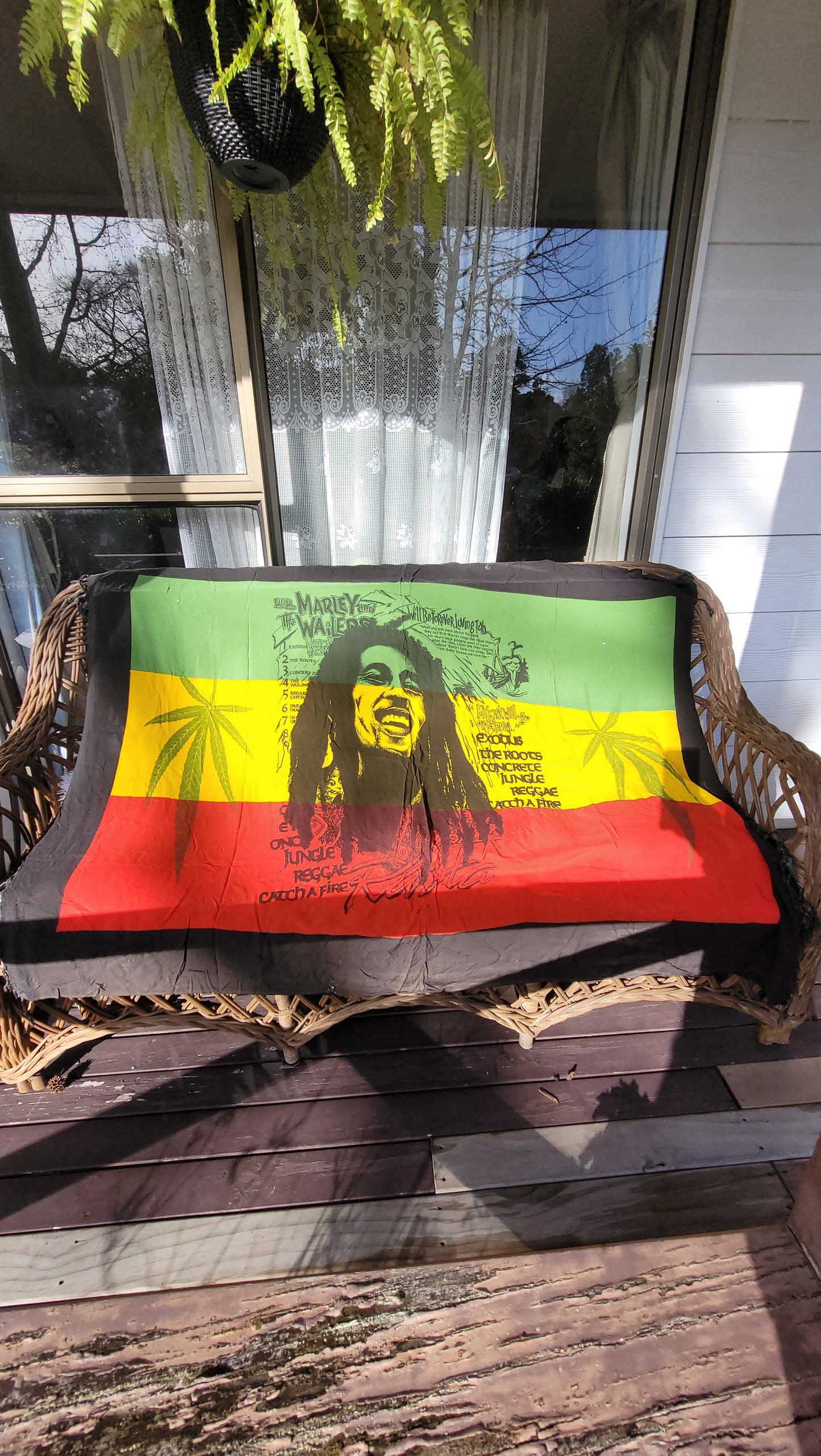 Bob Marley Vibes! Unique Pareo with Distinctive Charm - A Must-Have Hippie large preloved scarf