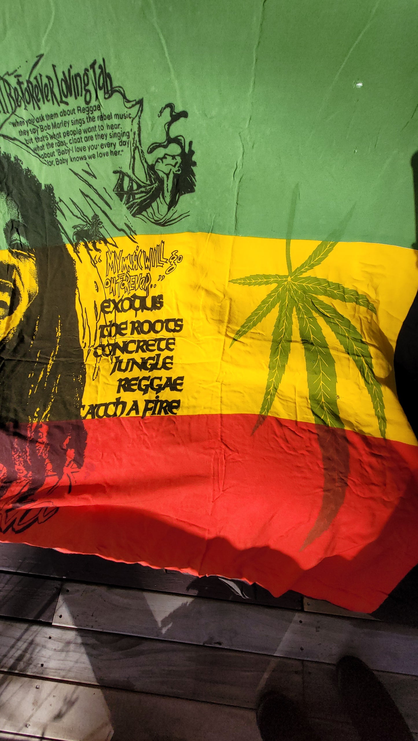 Bob Marley Vibes! Unique Pareo with Distinctive Charm - A Must-Have Hippie large preloved scarf