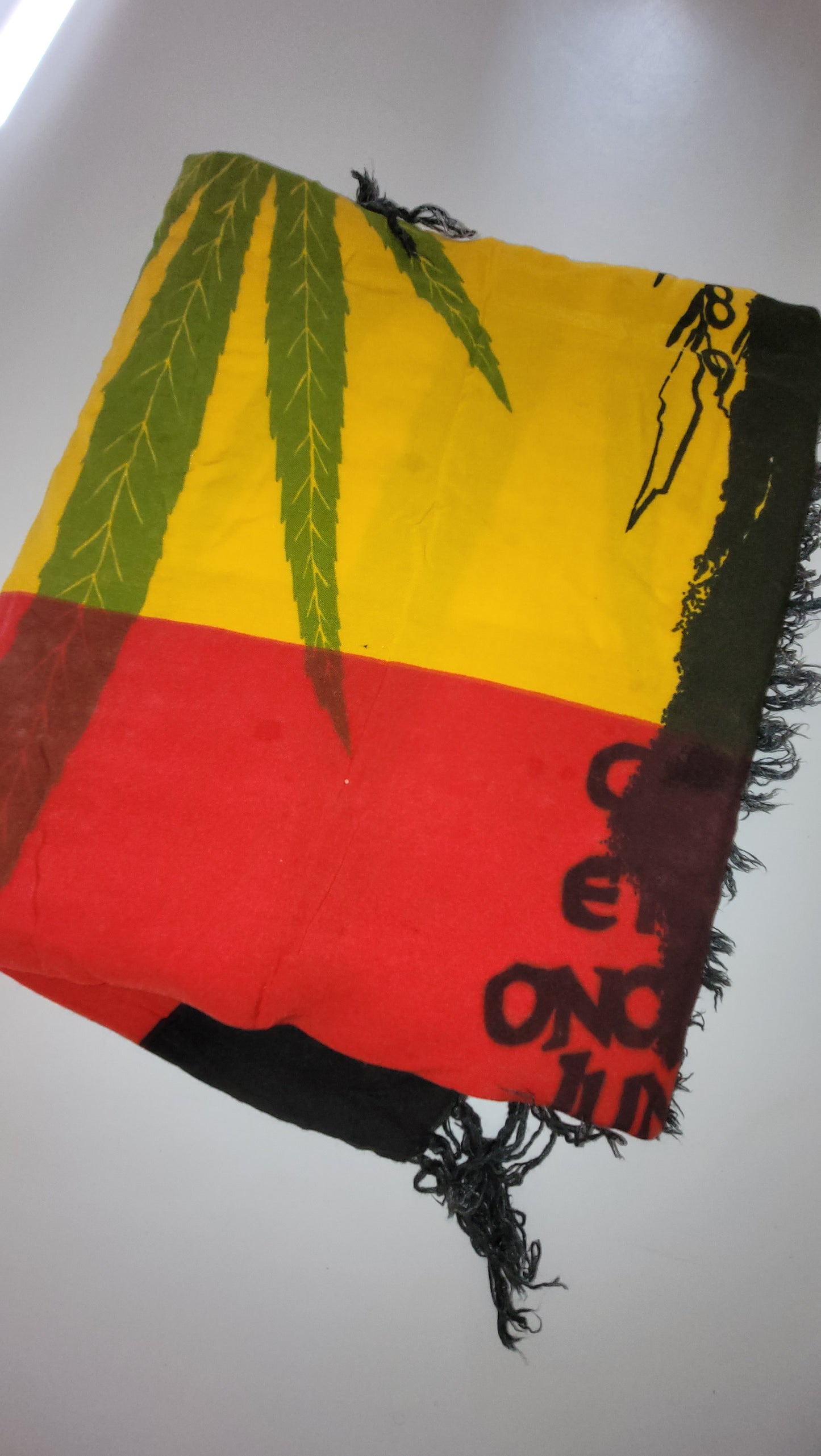 Bob Marley Vibes! Unique Pareo with Distinctive Charm - A Must-Have Hippie large preloved scarf