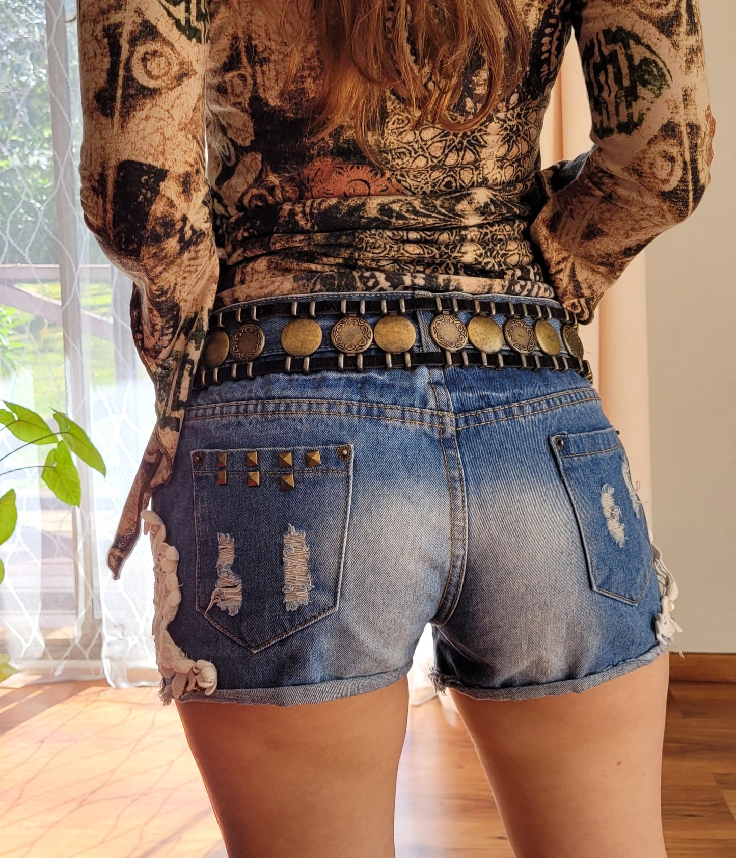 Denim Shorts with Lace Details - Preloved shorts