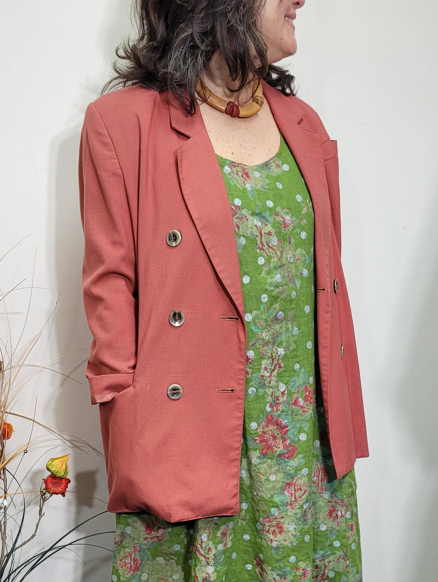 Timeless Elegance: Vintage Terracotta Jacket Blazer - Size 16