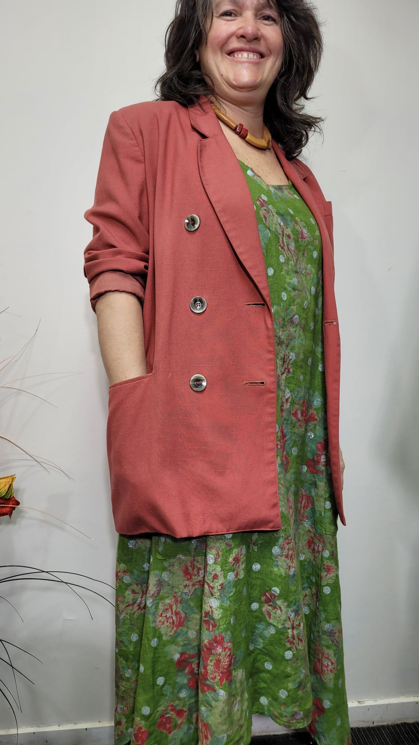 Timeless Elegance: Vintage Terracotta Jacket Blazer - Size 16