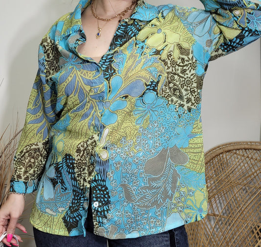 vintage shinny blouse preloved shirt