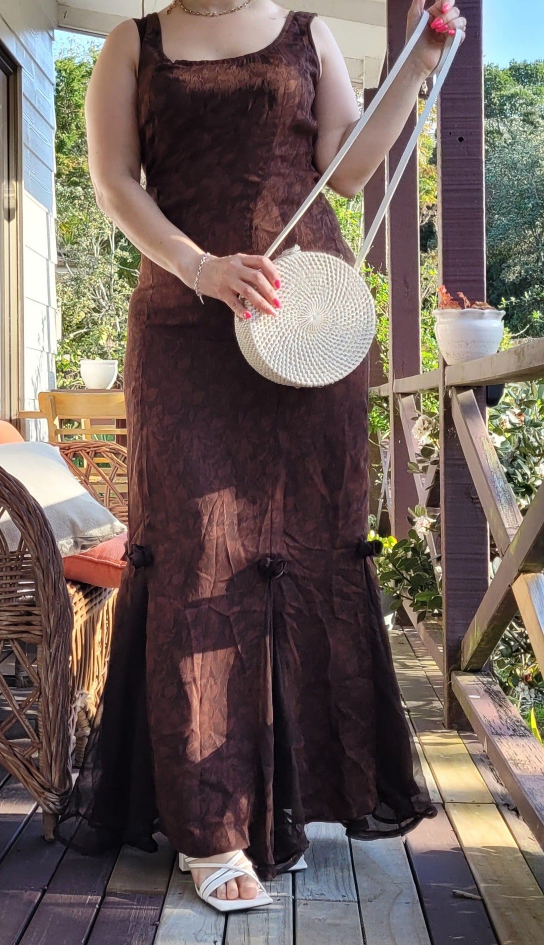 vintage brown evening dress